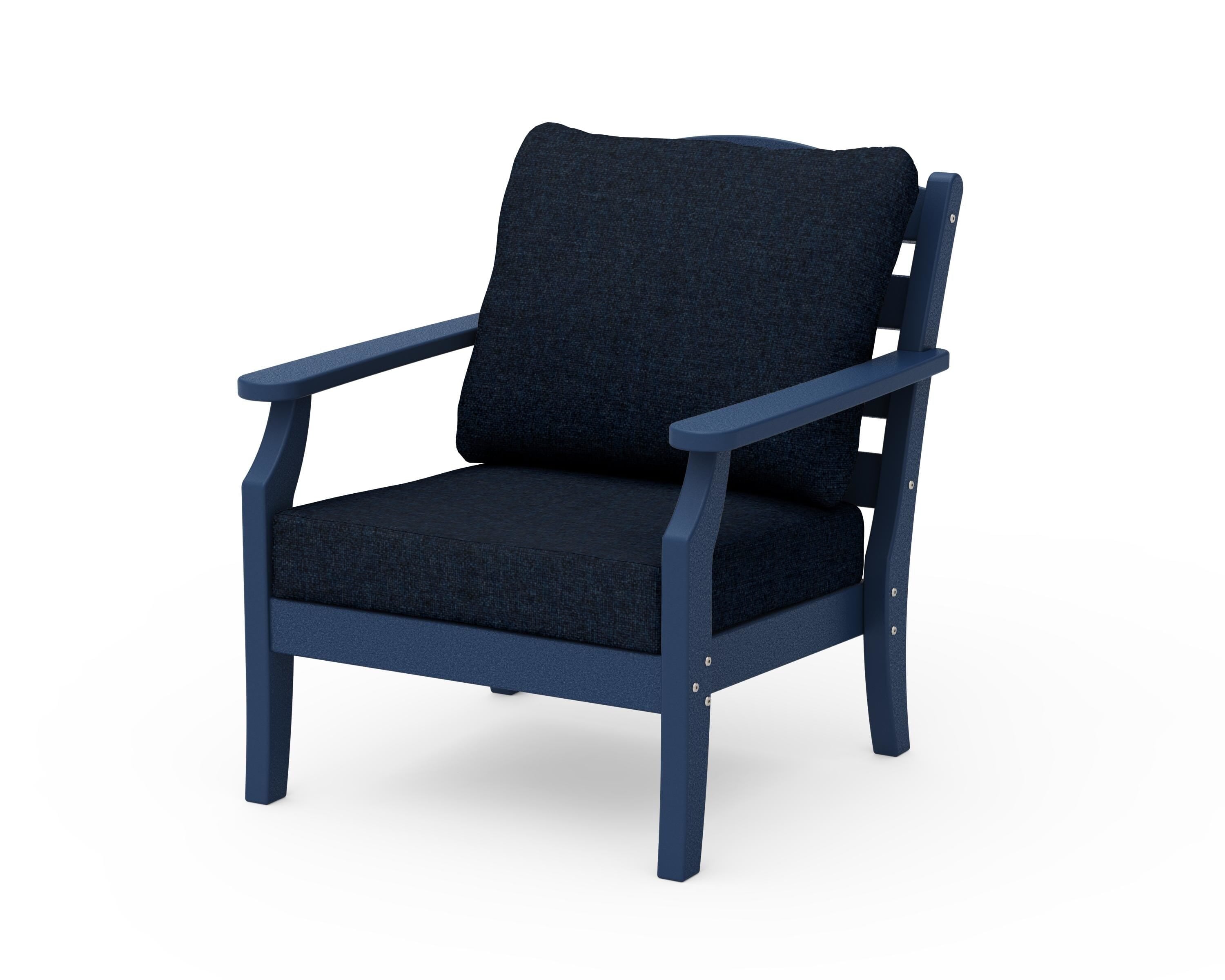 Draper James™ by POLYWOOD® Savannah Deep Seating Chair in Navy / Marine Indigo