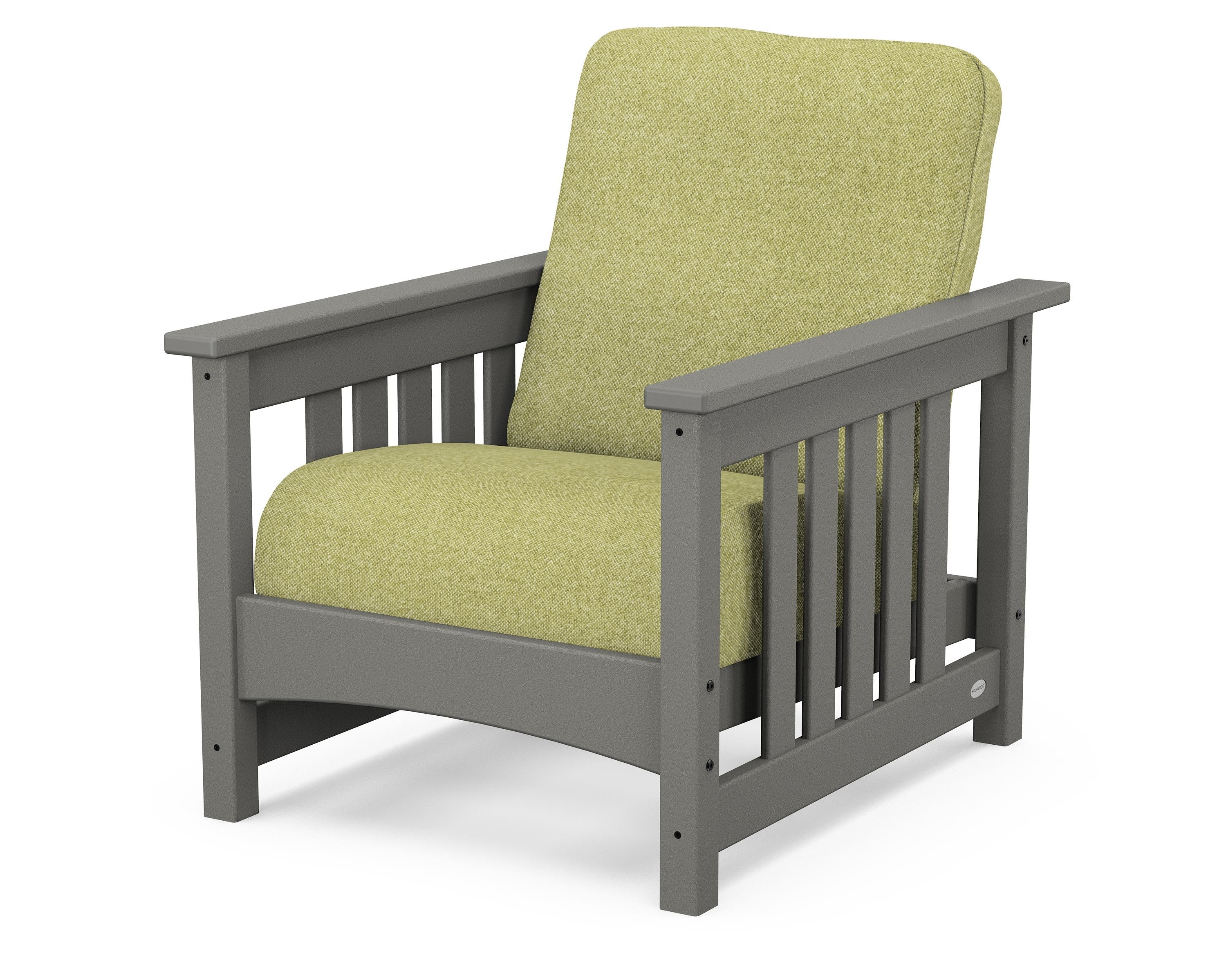 POLYWOOD® Club Mission Chair in Slate Grey / Chartreuse Boucle