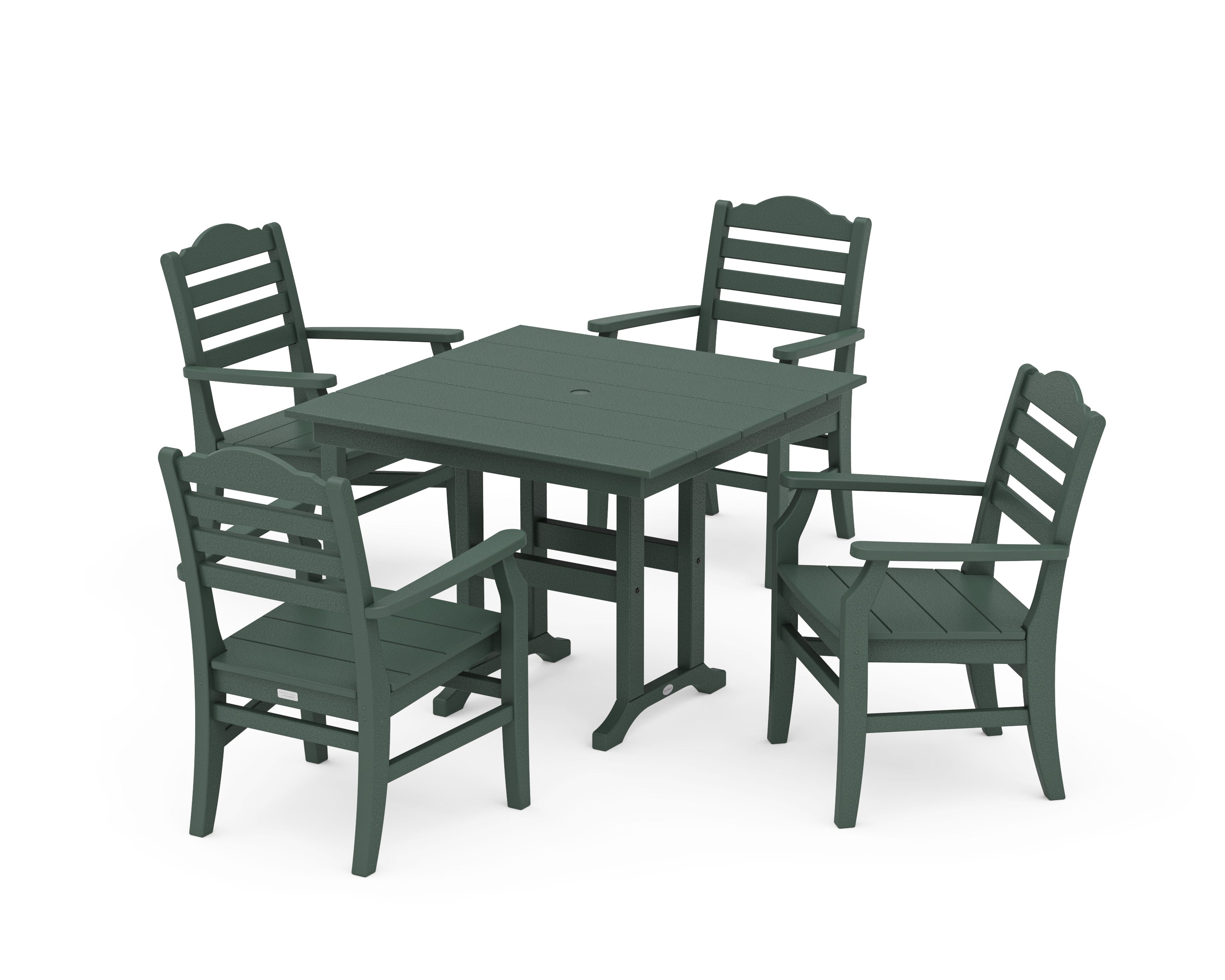 POLYWOOD® Savannah 5-Piece Farmhouse Dining Set in Green