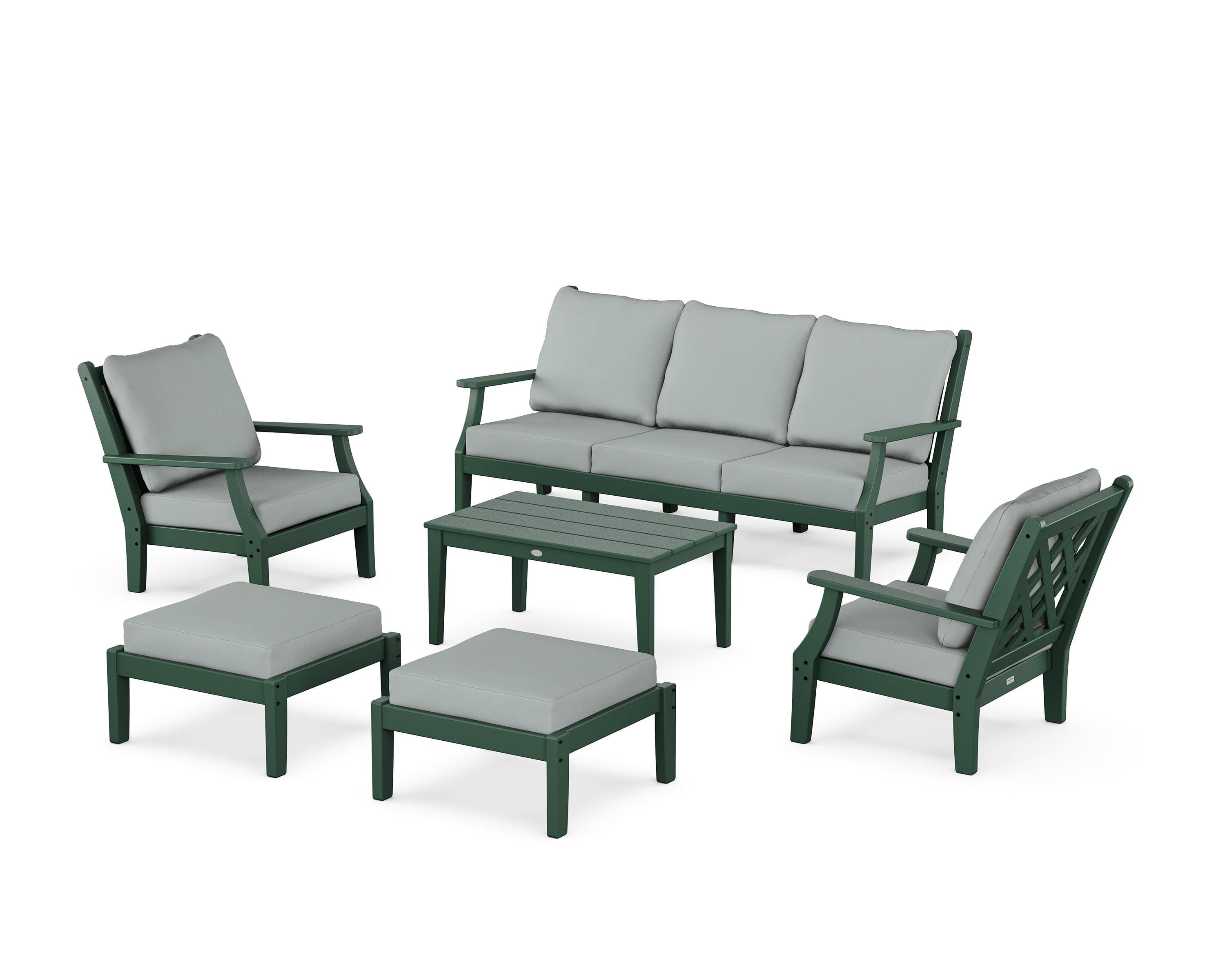 Country Living Wovendale 6-Piece Lounge Sofa Set in Green / Spa