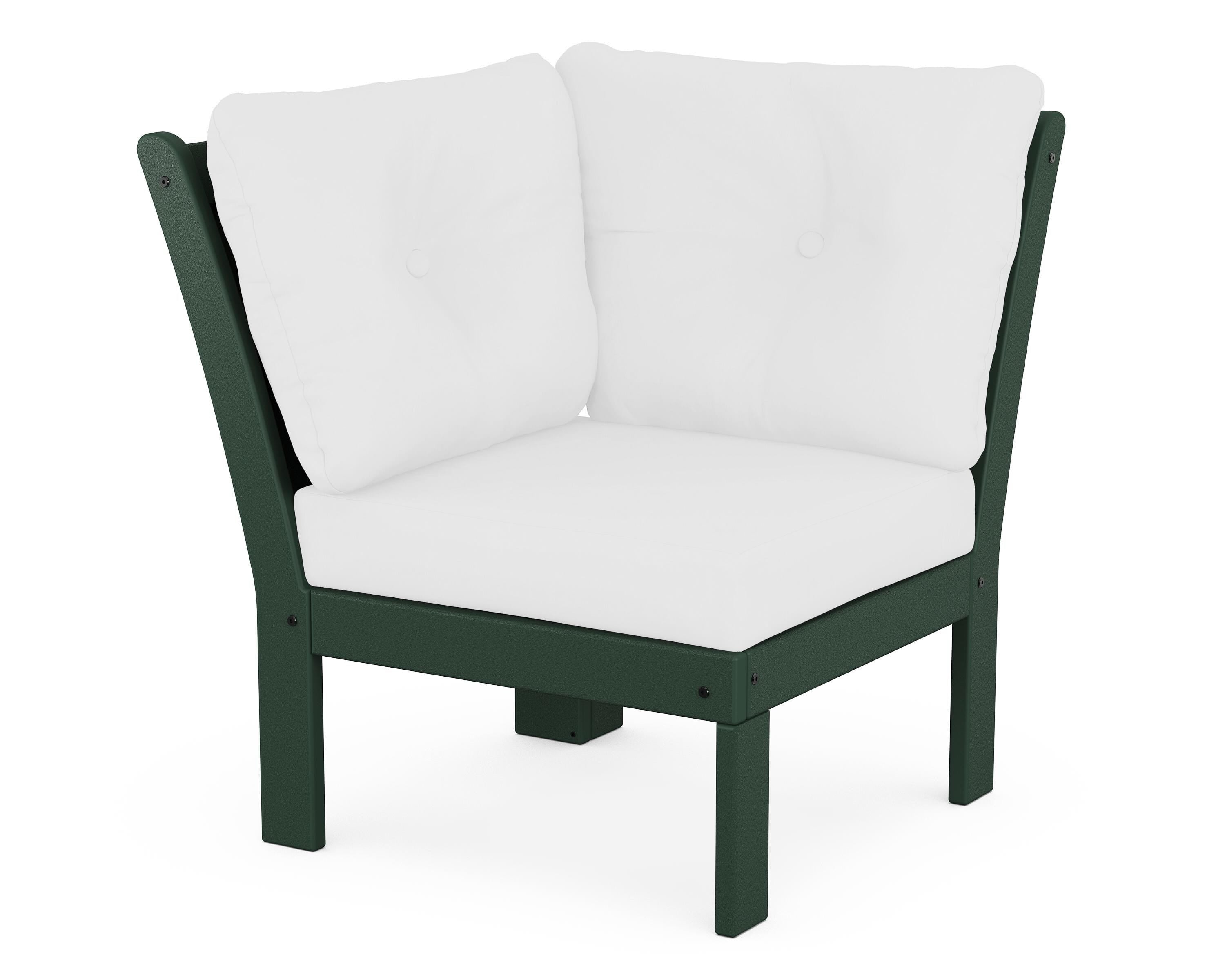 POLYWOOD® Vineyard Modular Corner Chair in Green / Natural