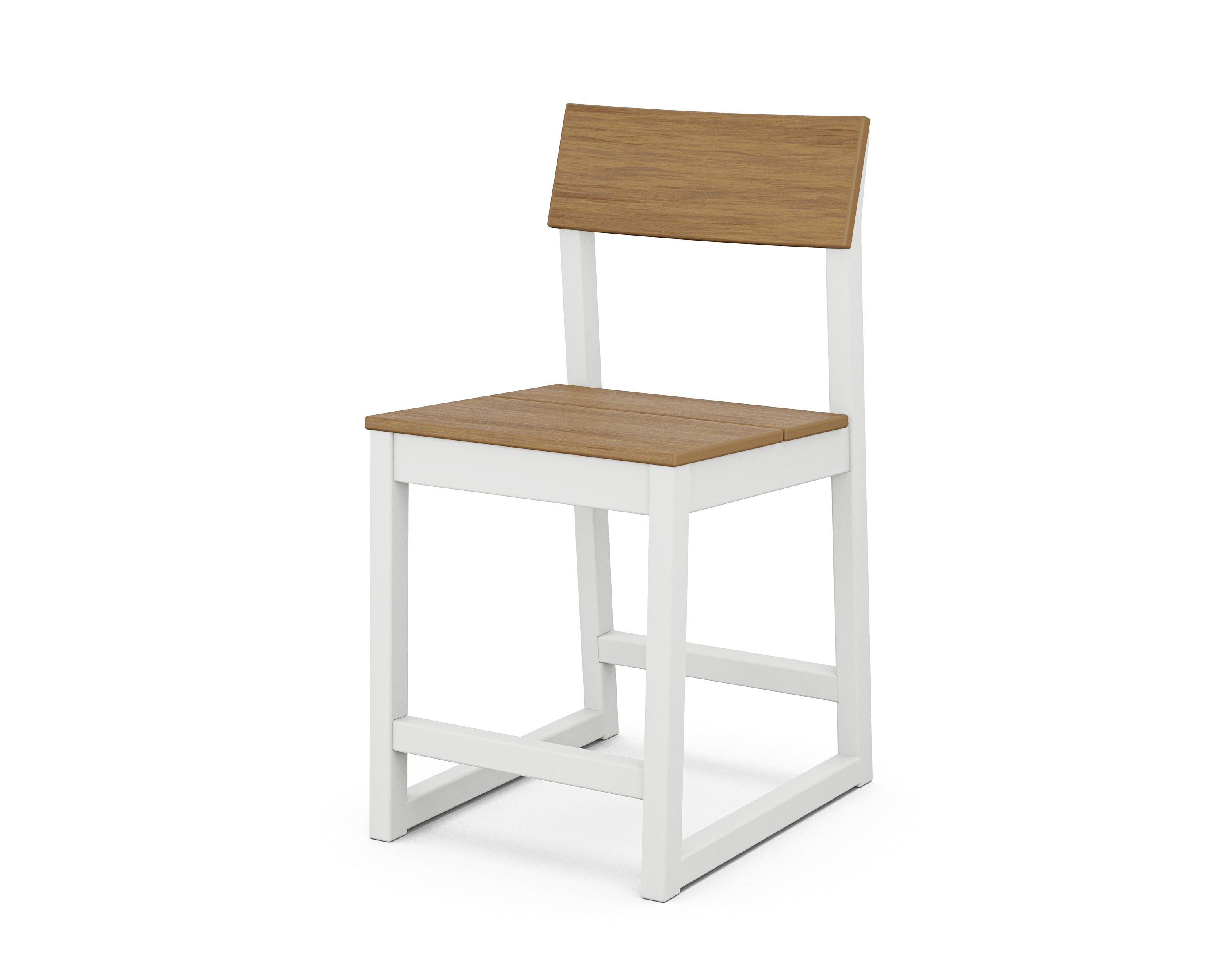 POLYWOOD® EDGE Counter Side Chair in White / Natural
