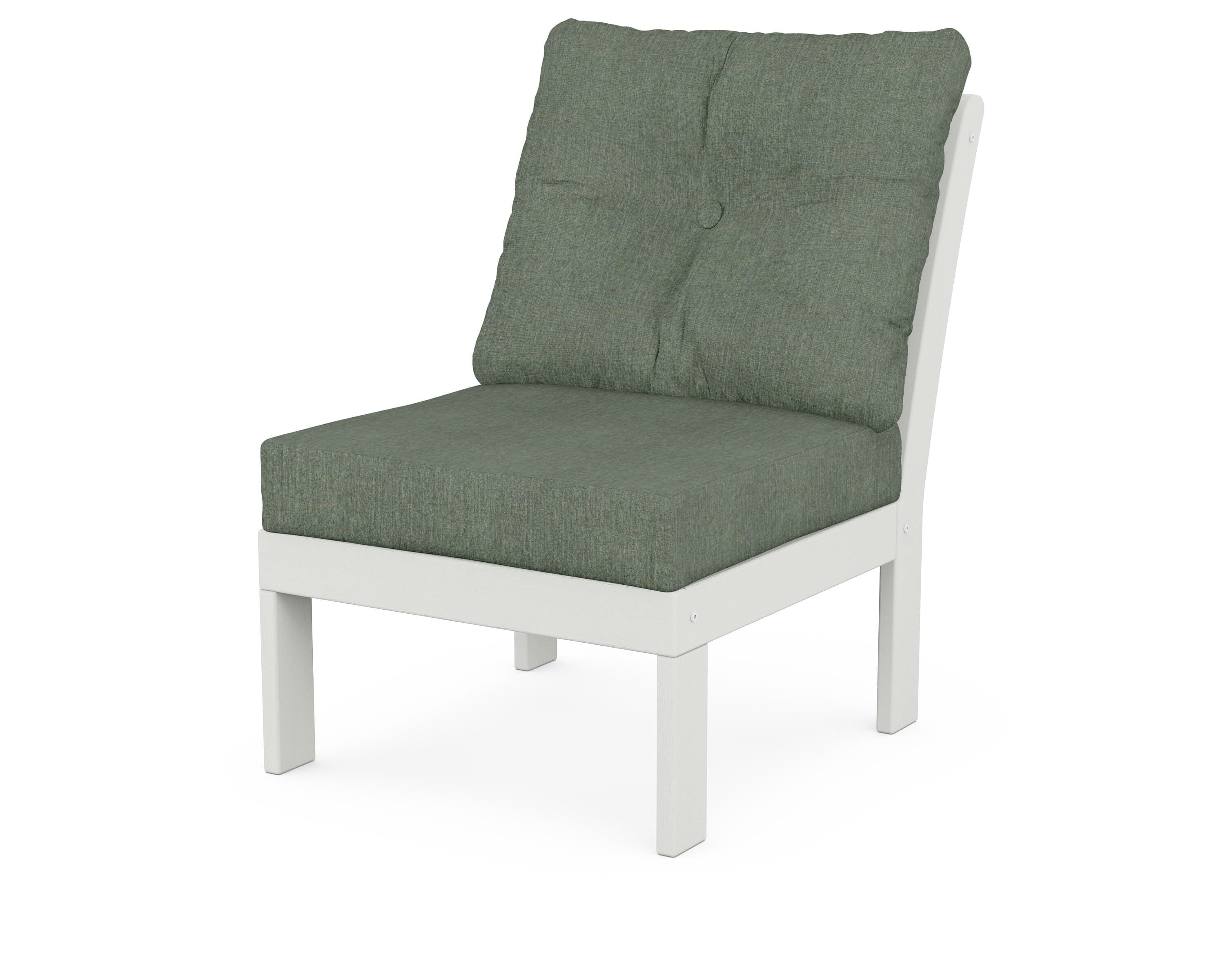 POLYWOOD® Vineyard Modular Armless Chair in Vintage White / Cast Sage