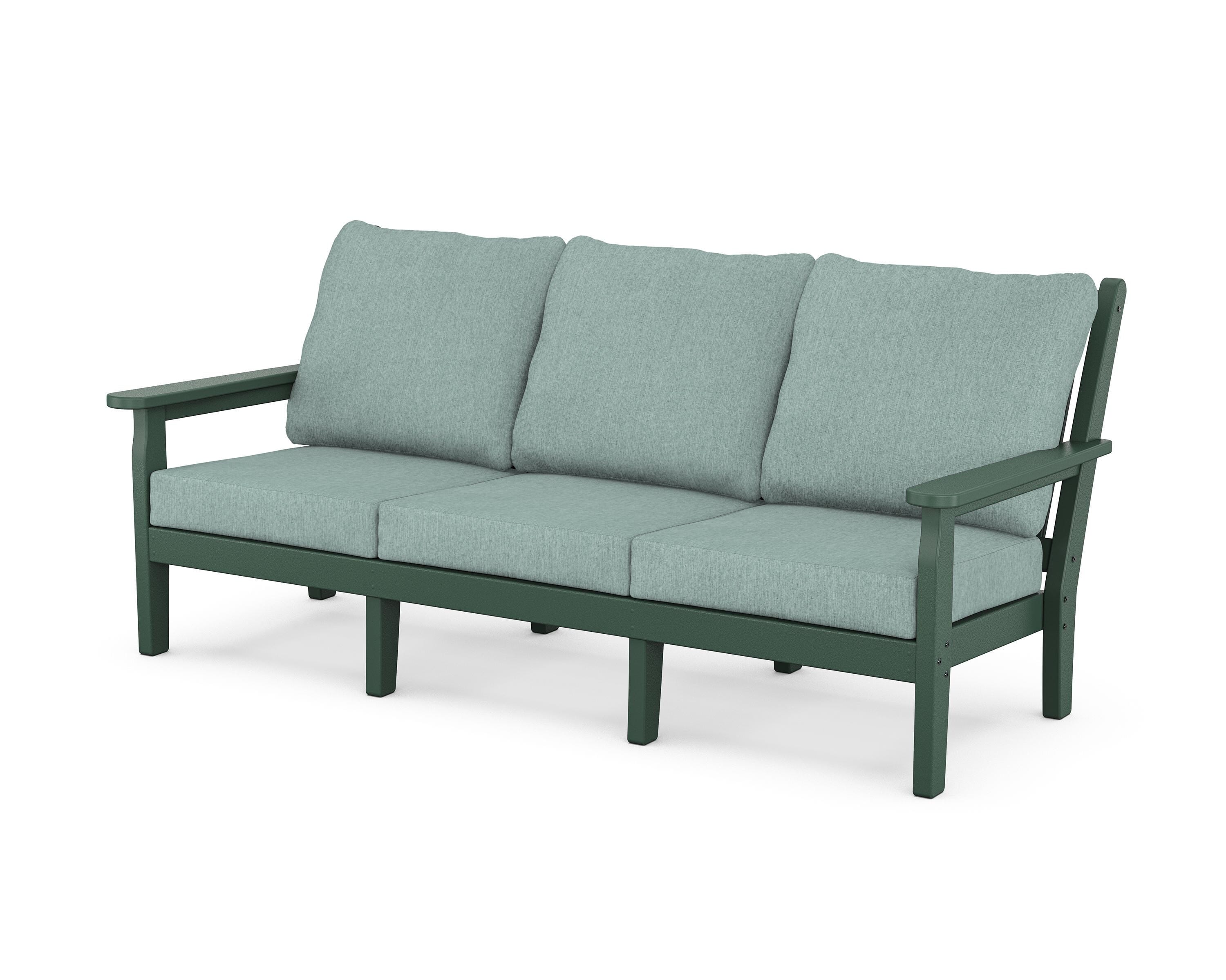 POLYWOOD® Chippendale Deep Seating Sofa in Green / Glacier Spa