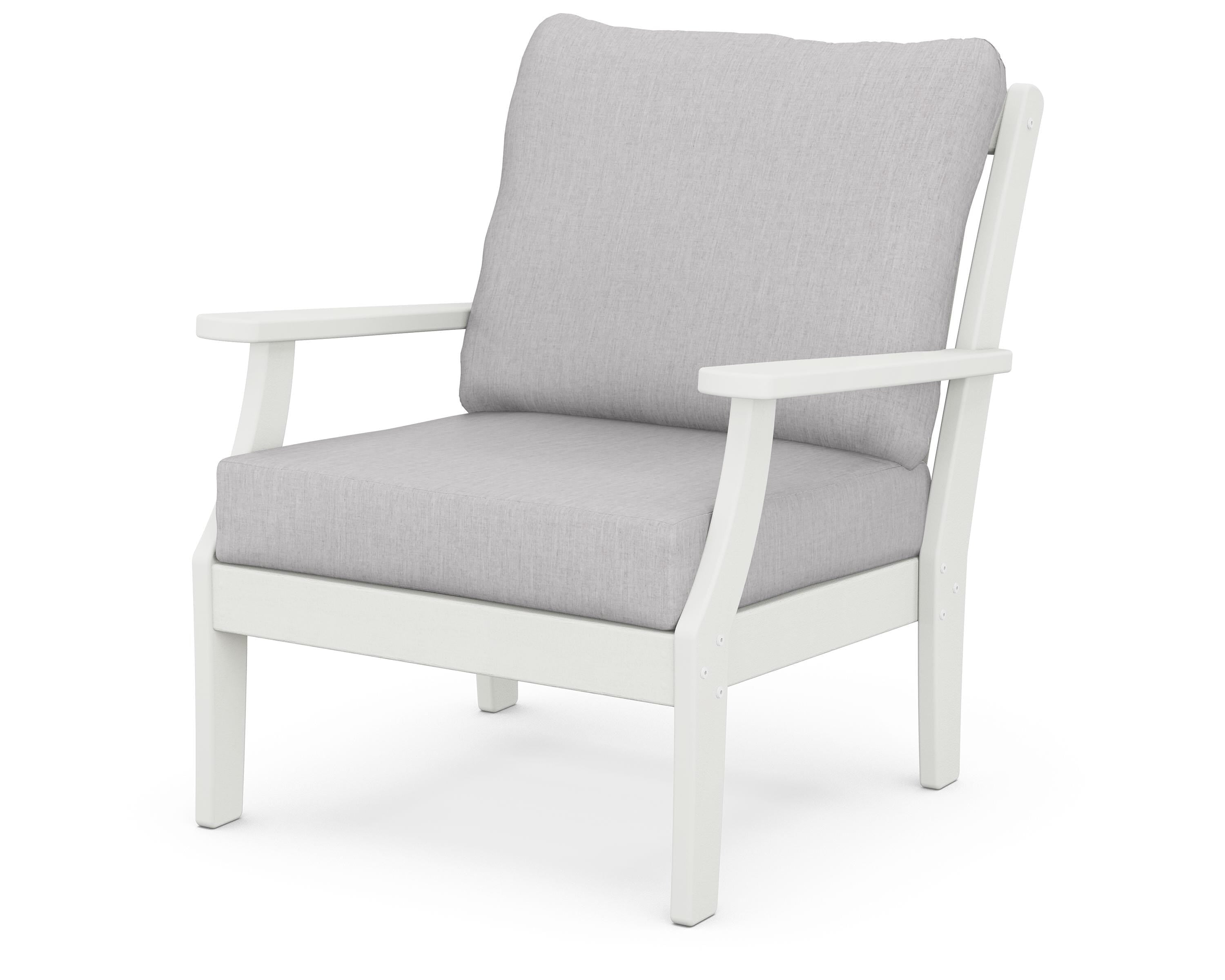 POLYWOOD® Braxton Deep Seating Chair in Vintage White / Granite