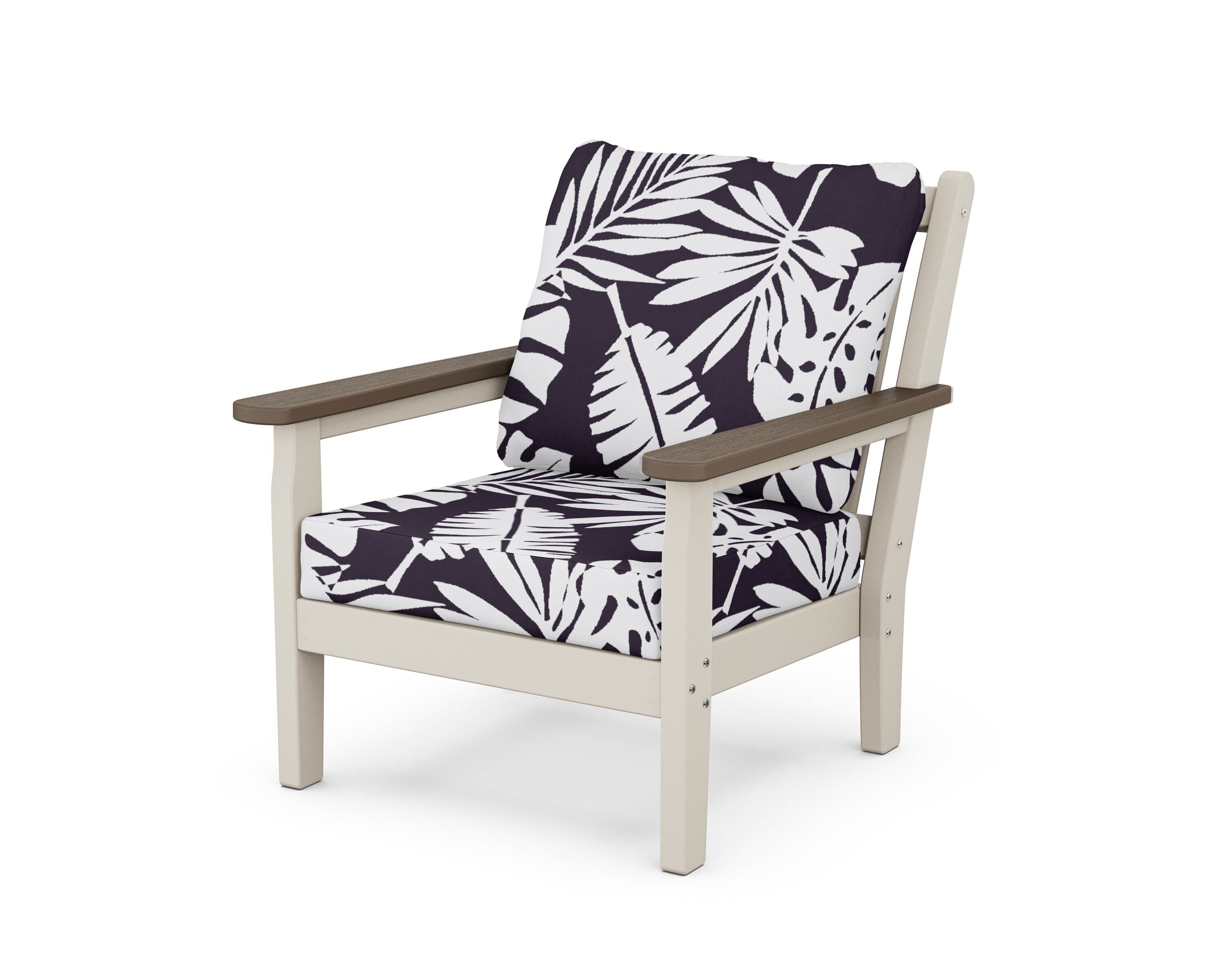 POLYWOOD® Chippendale Deep Seating Chair in Sand / Kona / Leaf Navy