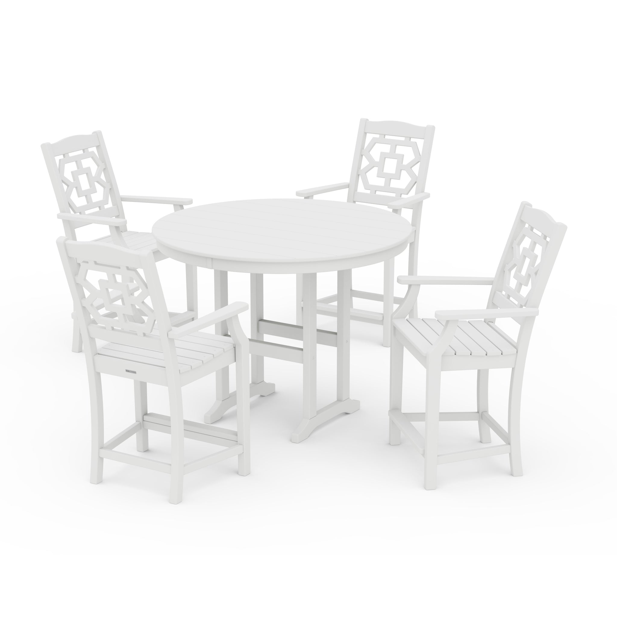 Chinoiserie 5-Piece Round Farmhouse Counter Set