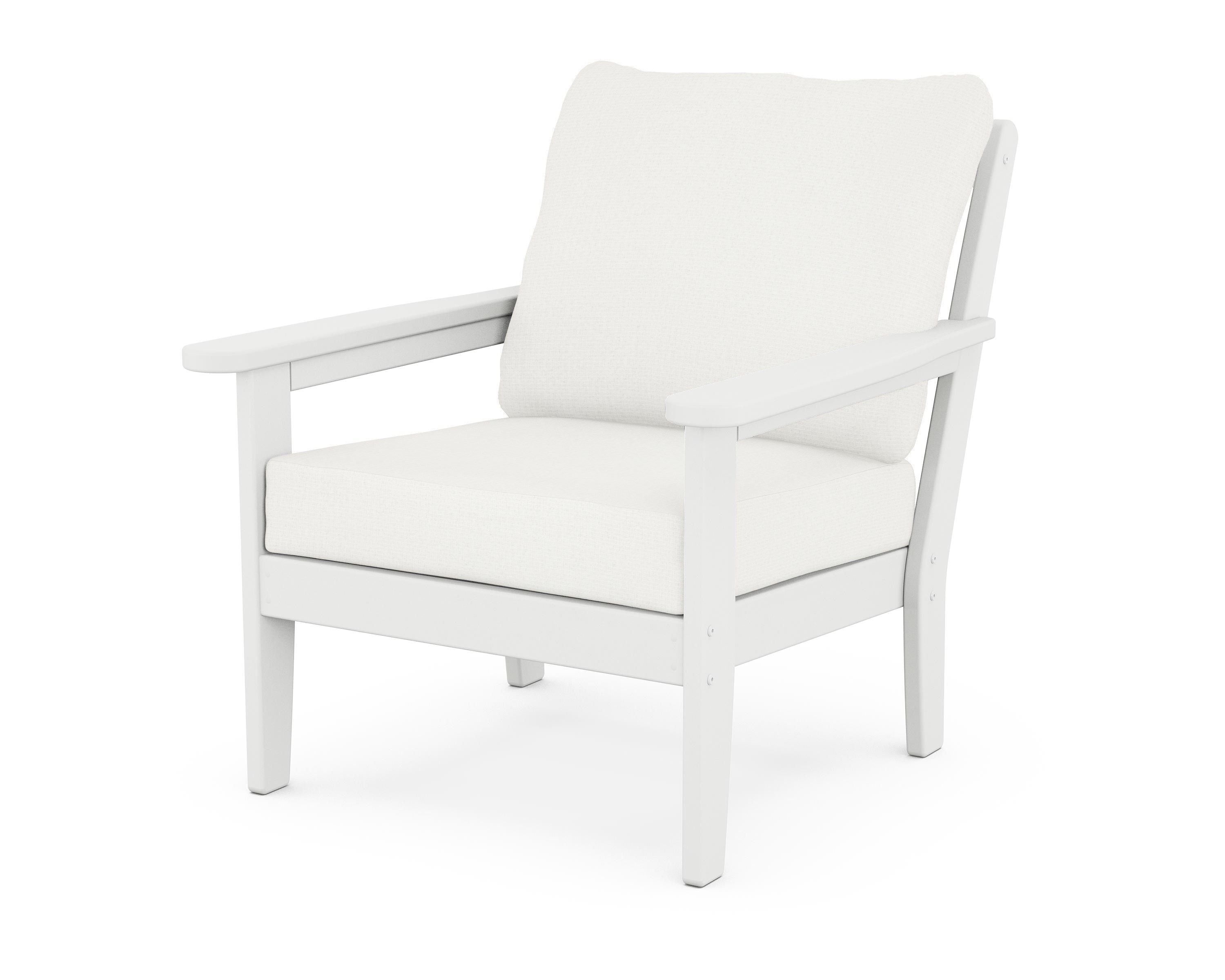 Country Living Cottage Deep Seating Chair in White / Natural Linen