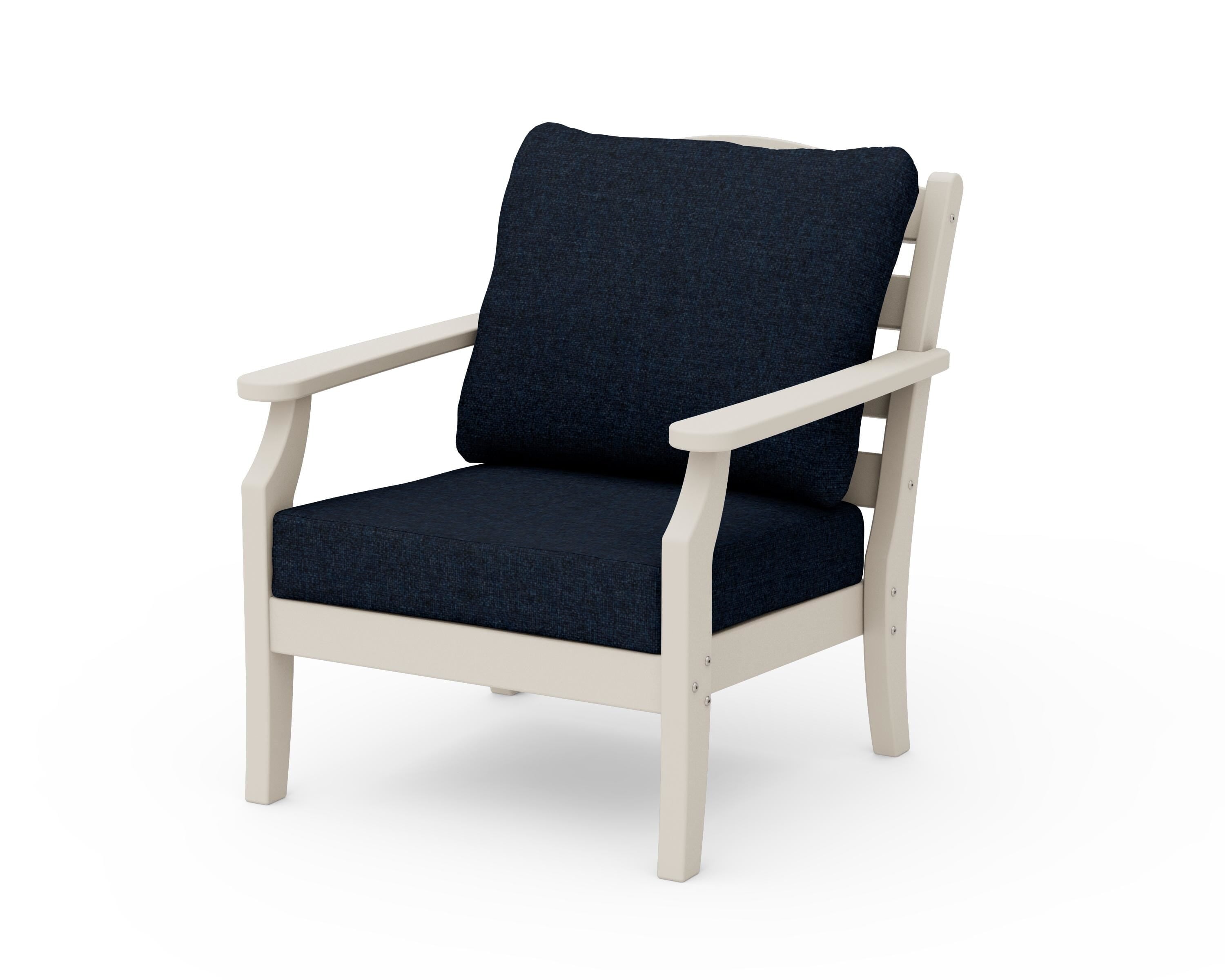 Draper James™ by POLYWOOD® Savannah Deep Seating Chair in Sand / Marine Indigo