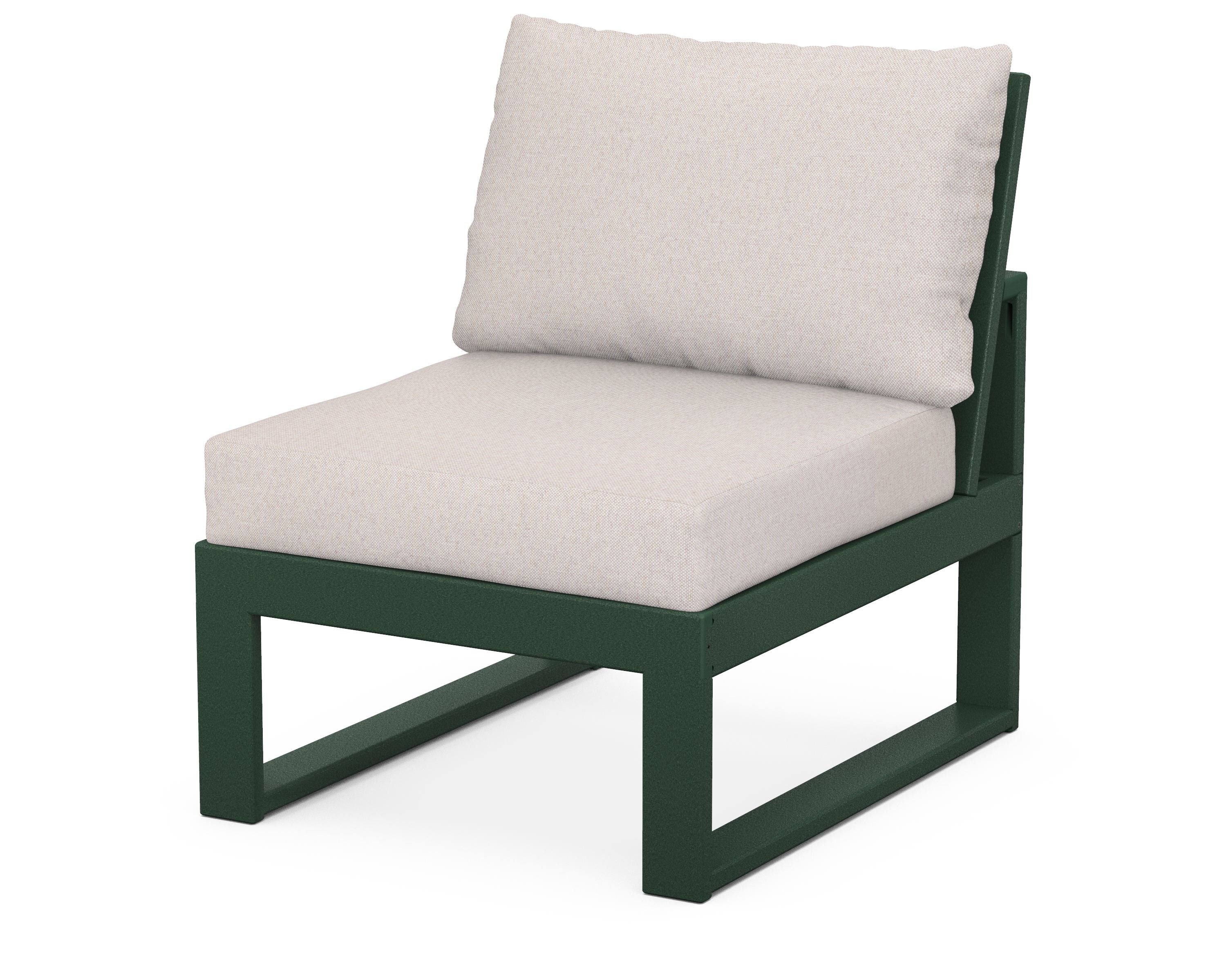 Unbranded Modular Armless Chair in Green / Dune Burlap