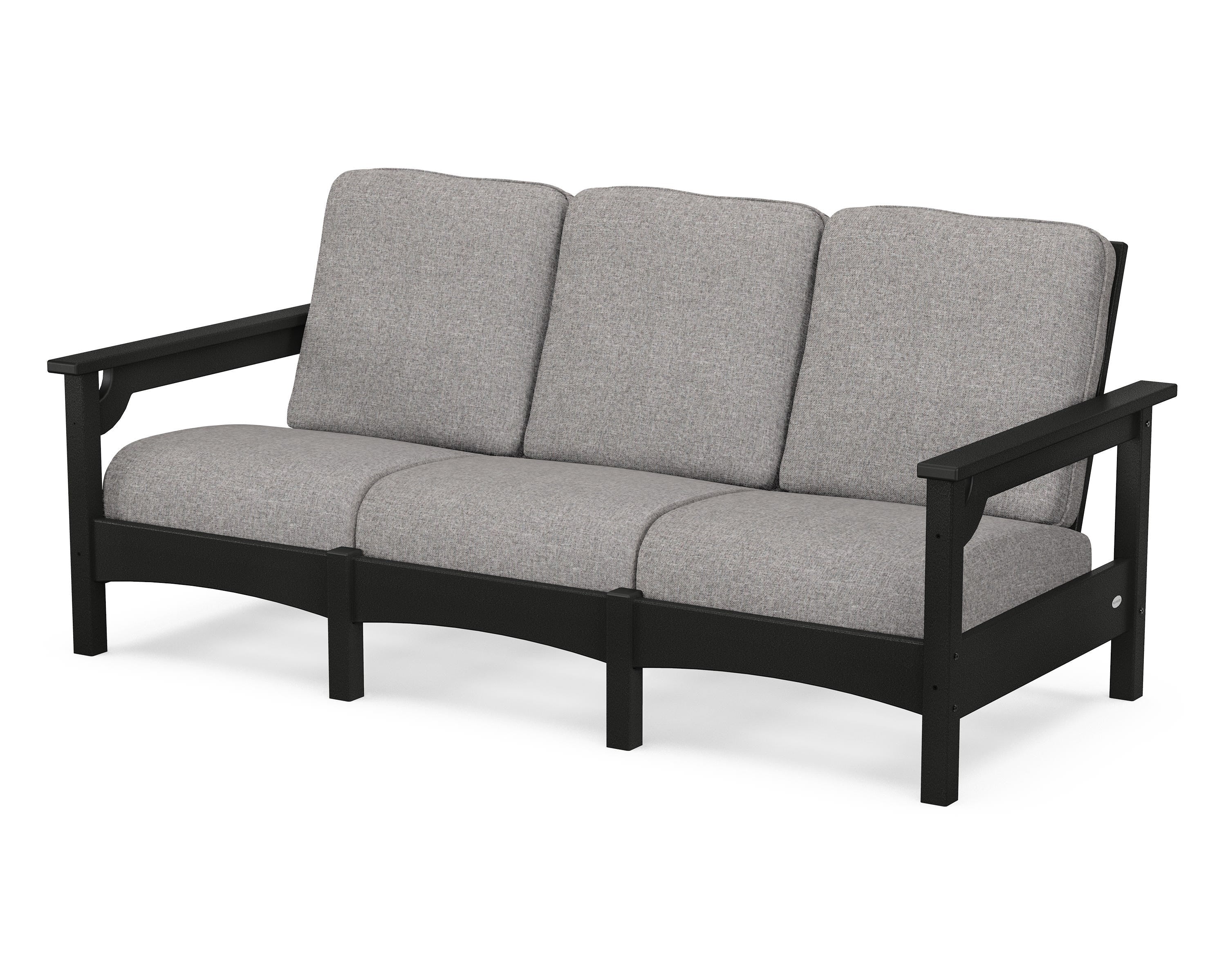 POLYWOOD® Club Sofa in Black / Grey Mist