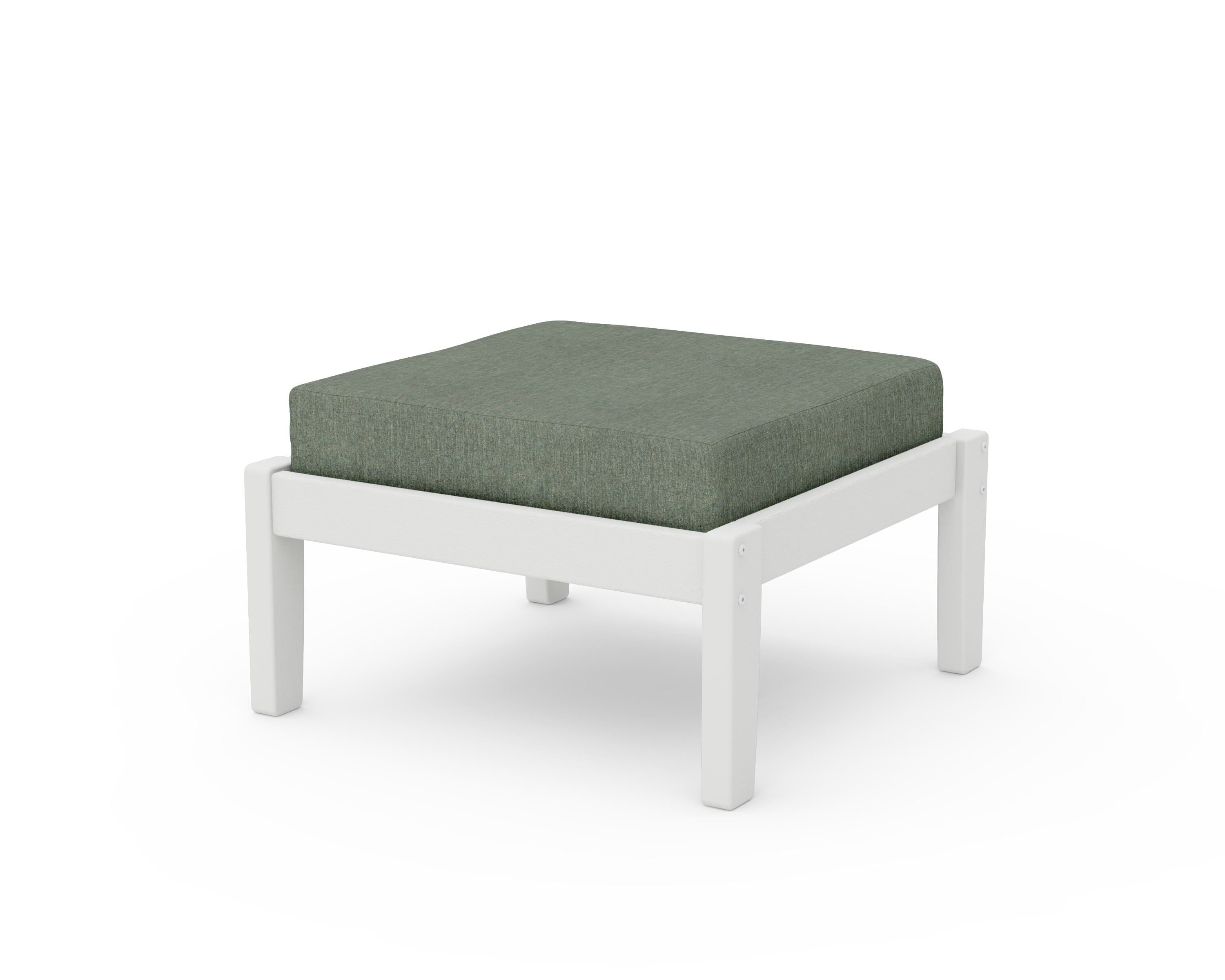 Unbranded Deep Seating Ottoman in Vintage White / Cast Sage