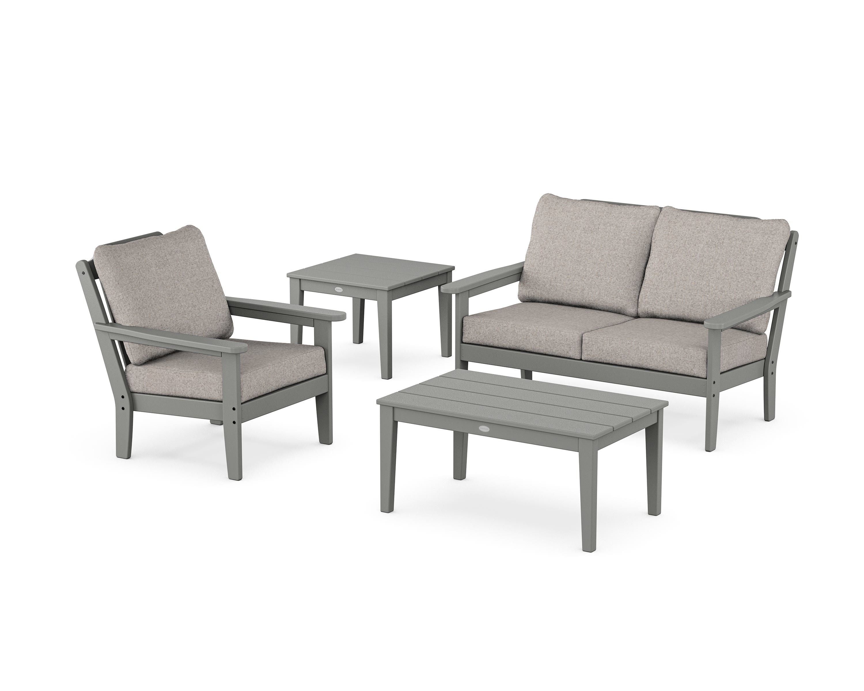 Country Living Wovendale 4-Piece Deep Seating Set in Slate Grey / Weathered Tweed