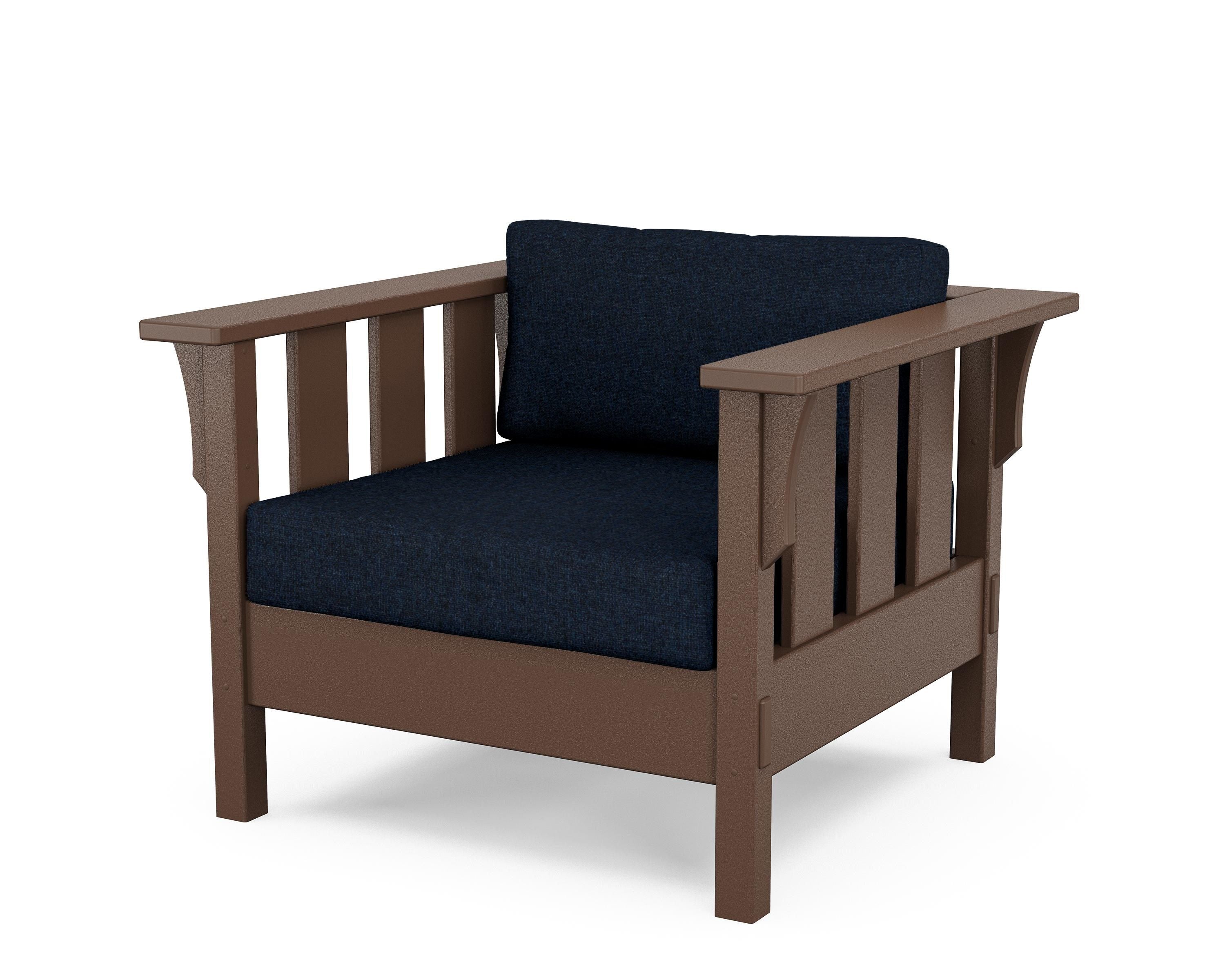 Martha Stewart by POLYWOOD® Acadia Deep Seating Chair in Mahogany / Marine Indigo