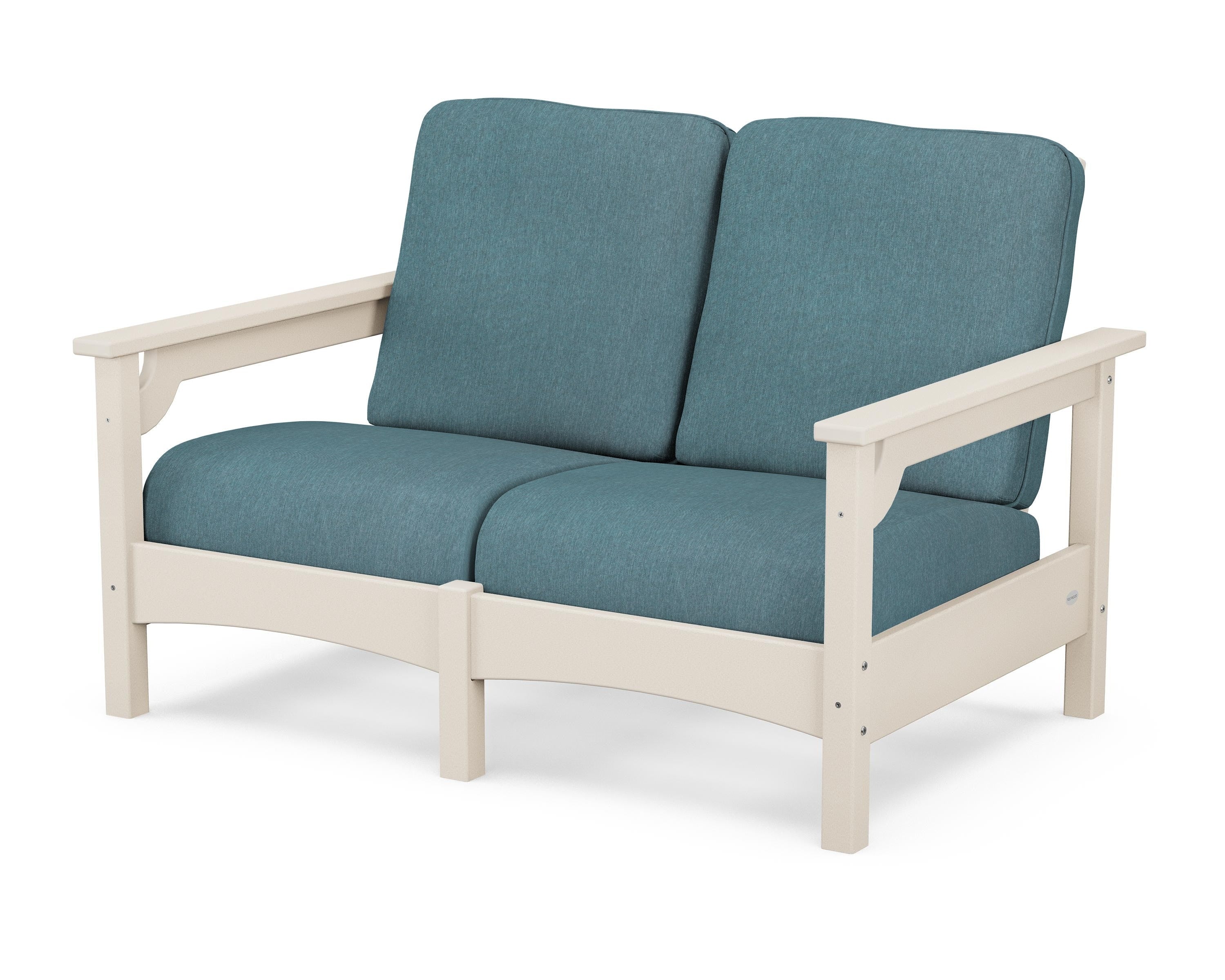 POLYWOOD® Club Loveseat in Sand / Ocean Teal