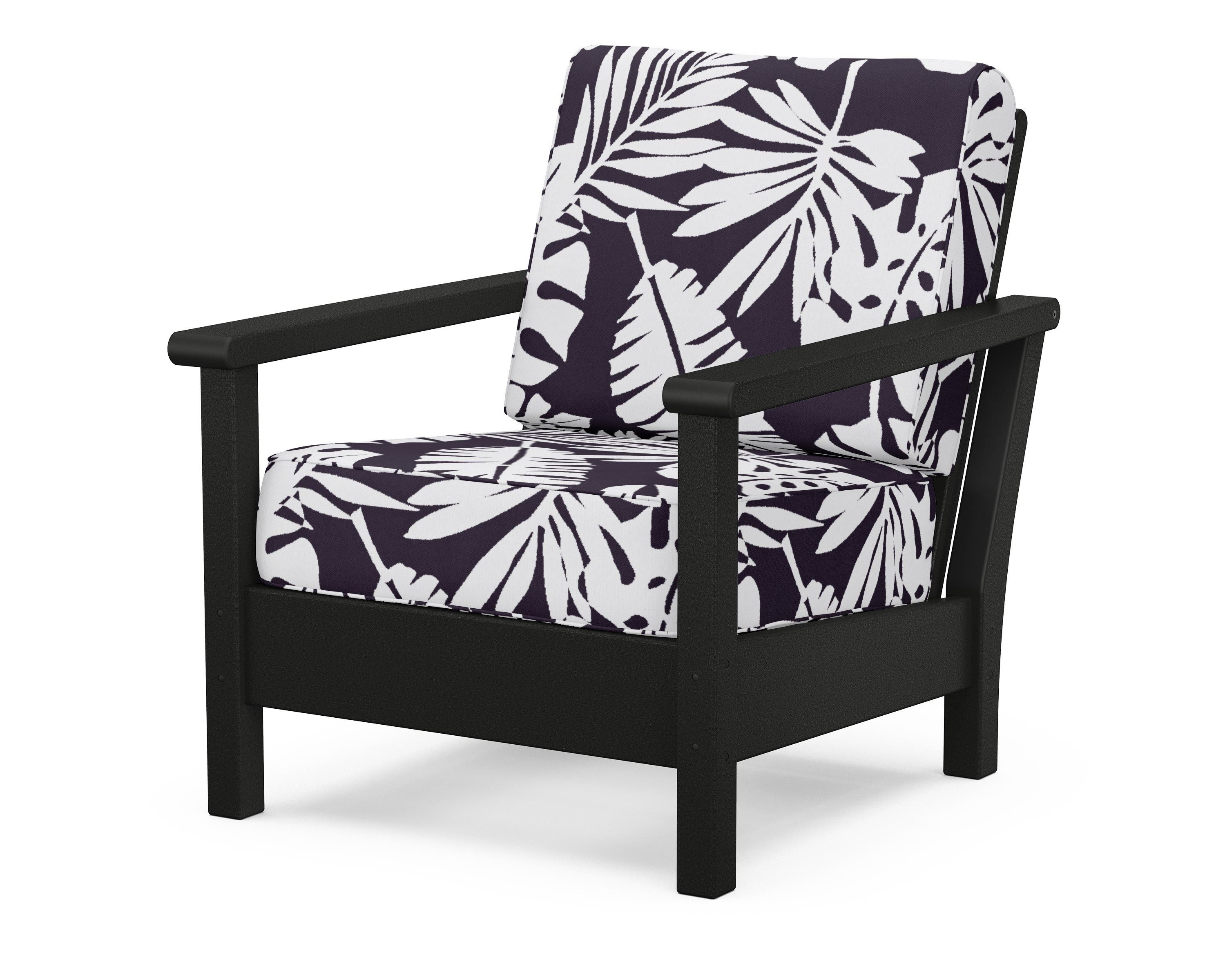 POLYWOOD® Harbour Deep Seating Chair in Black / Leaf Navy