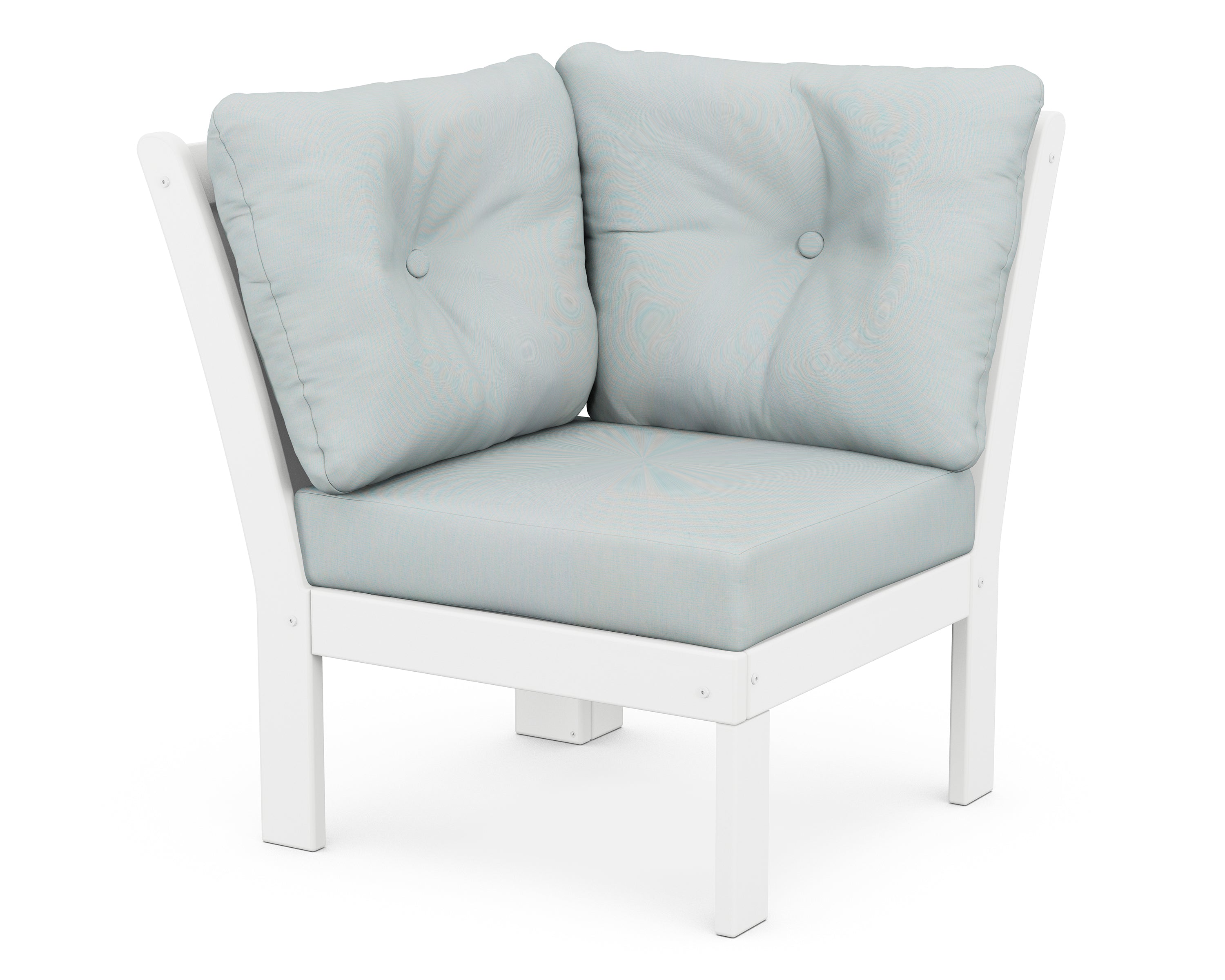 POLYWOOD® Vineyard Modular Corner Chair in White / Spa