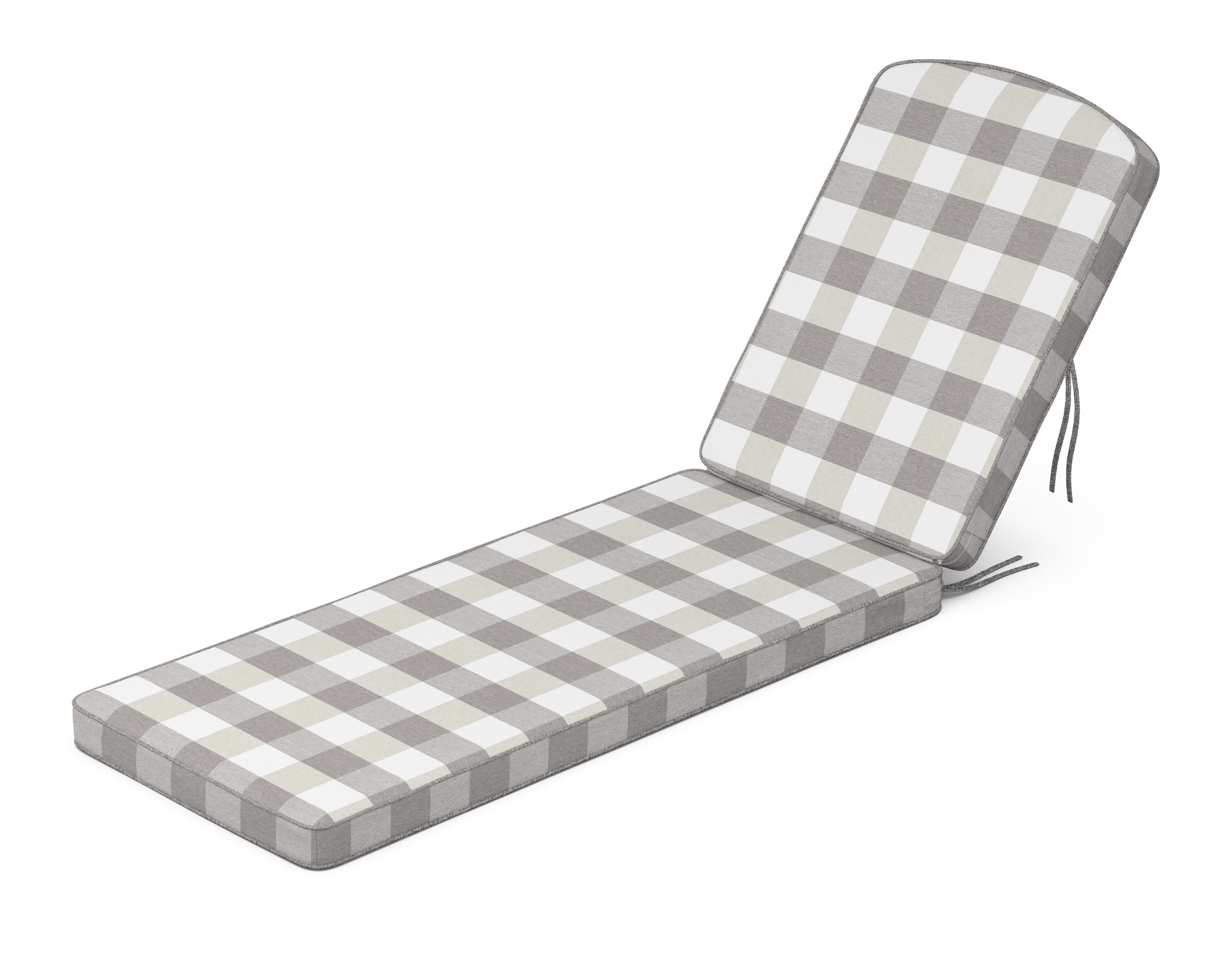 Martha Stewart by POLYWOOD® Chinoiserie Chaise Cushion in Buffalo Plaid Grey Mist