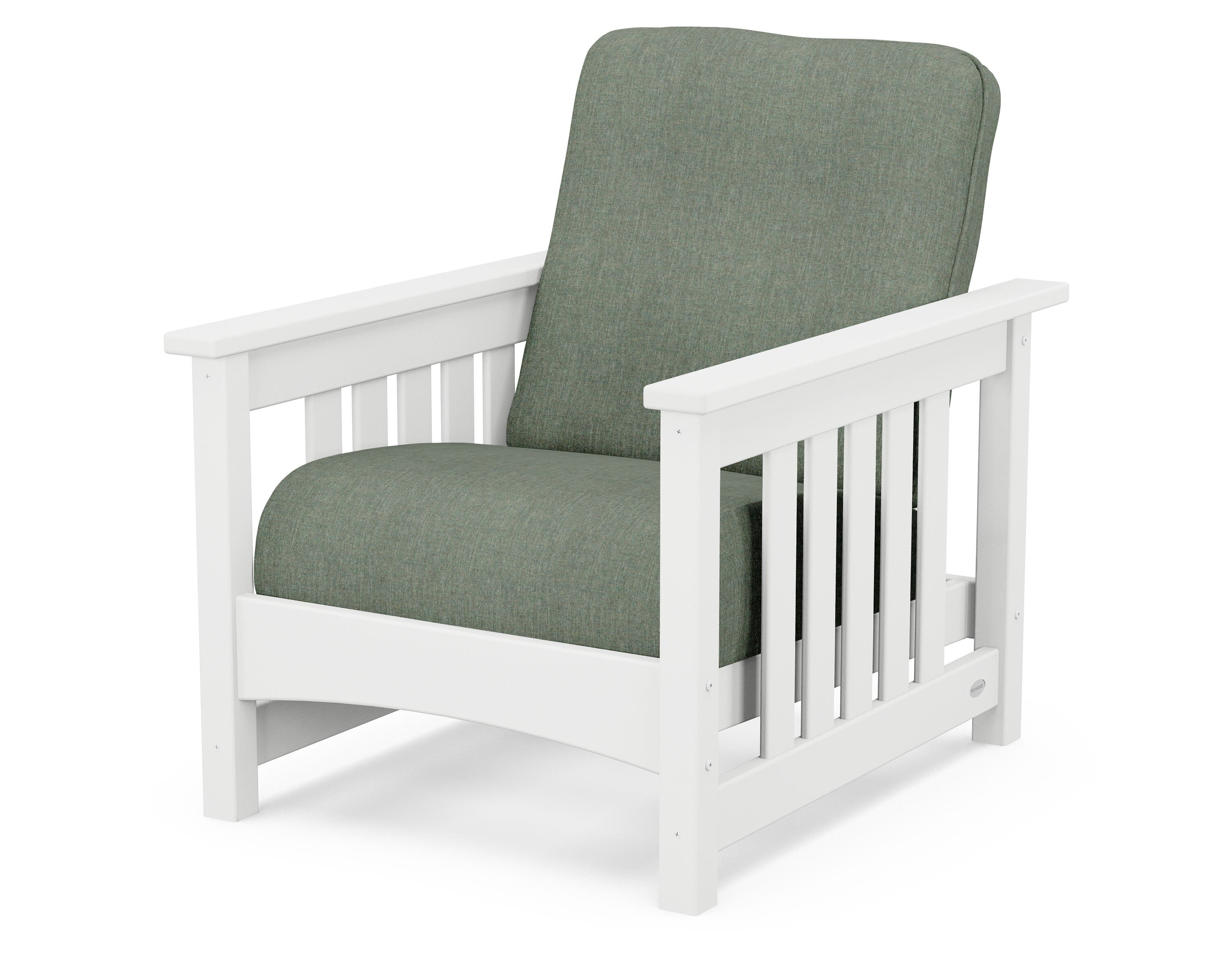 POLYWOOD® Club Mission Chair in White / Cast Sage