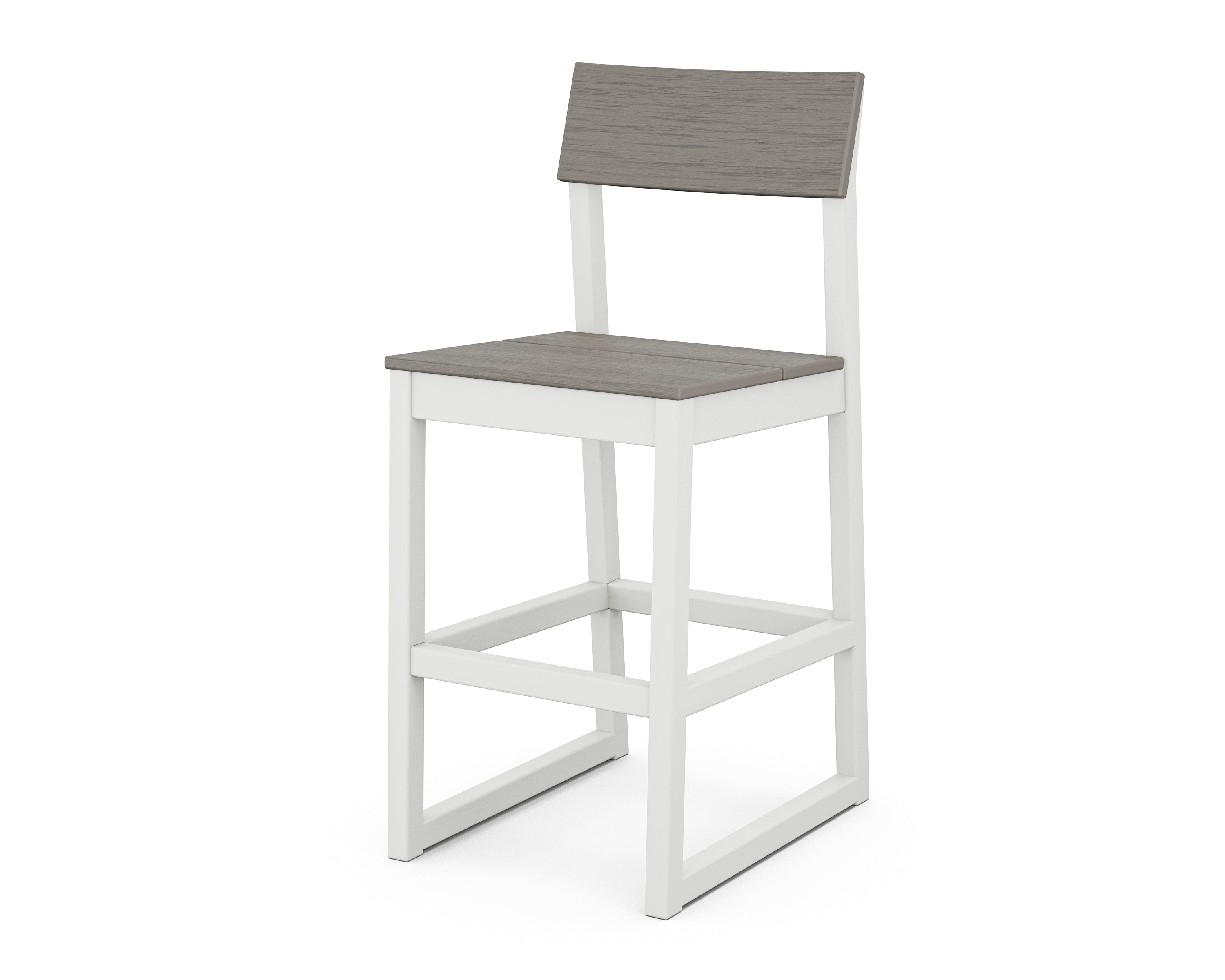 POLYWOOD® EDGE Bar Side Chair in White / Driftwood