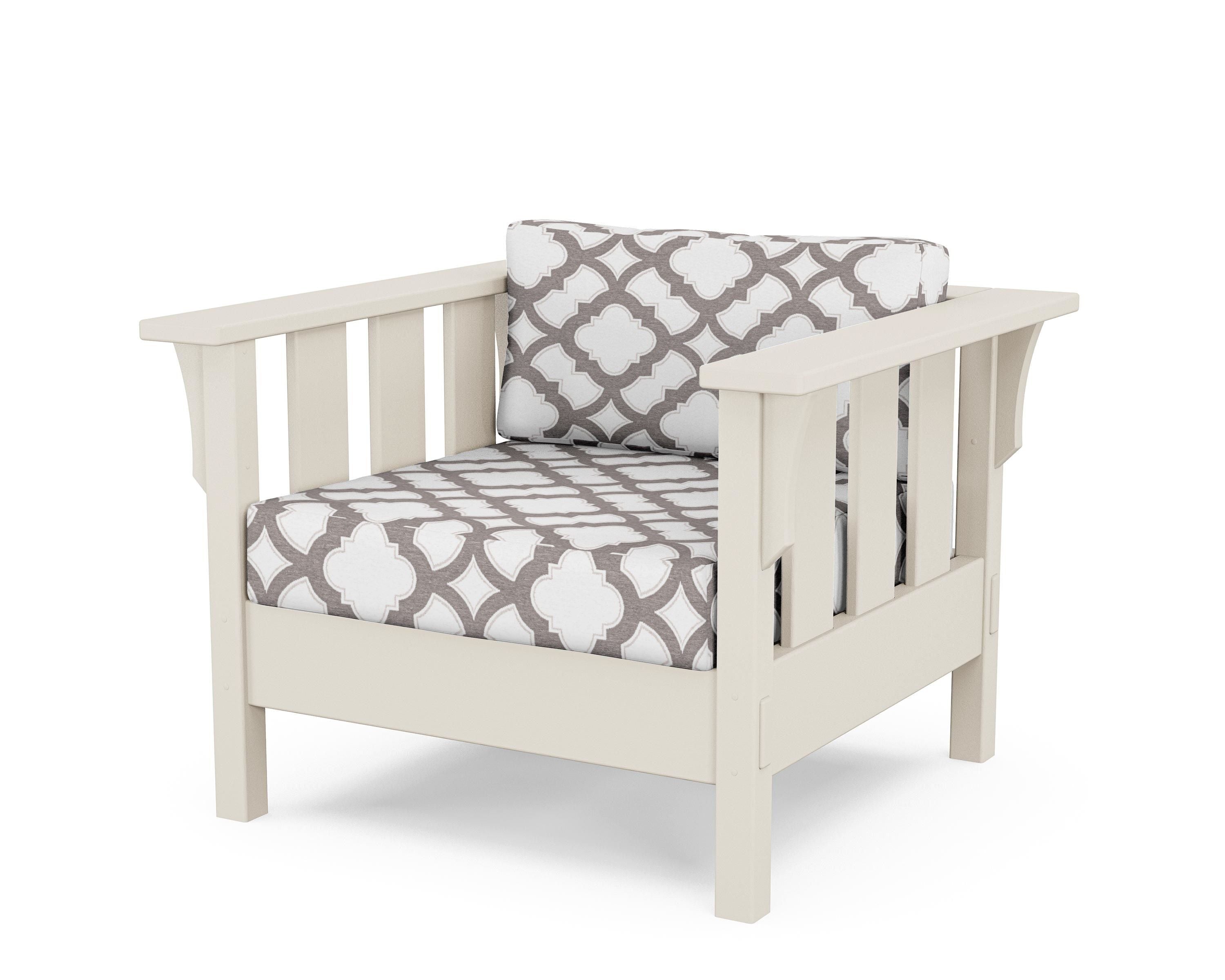 Martha Stewart by POLYWOOD® Acadia Deep Seating Chair in Sand / Trellis Grey Mist