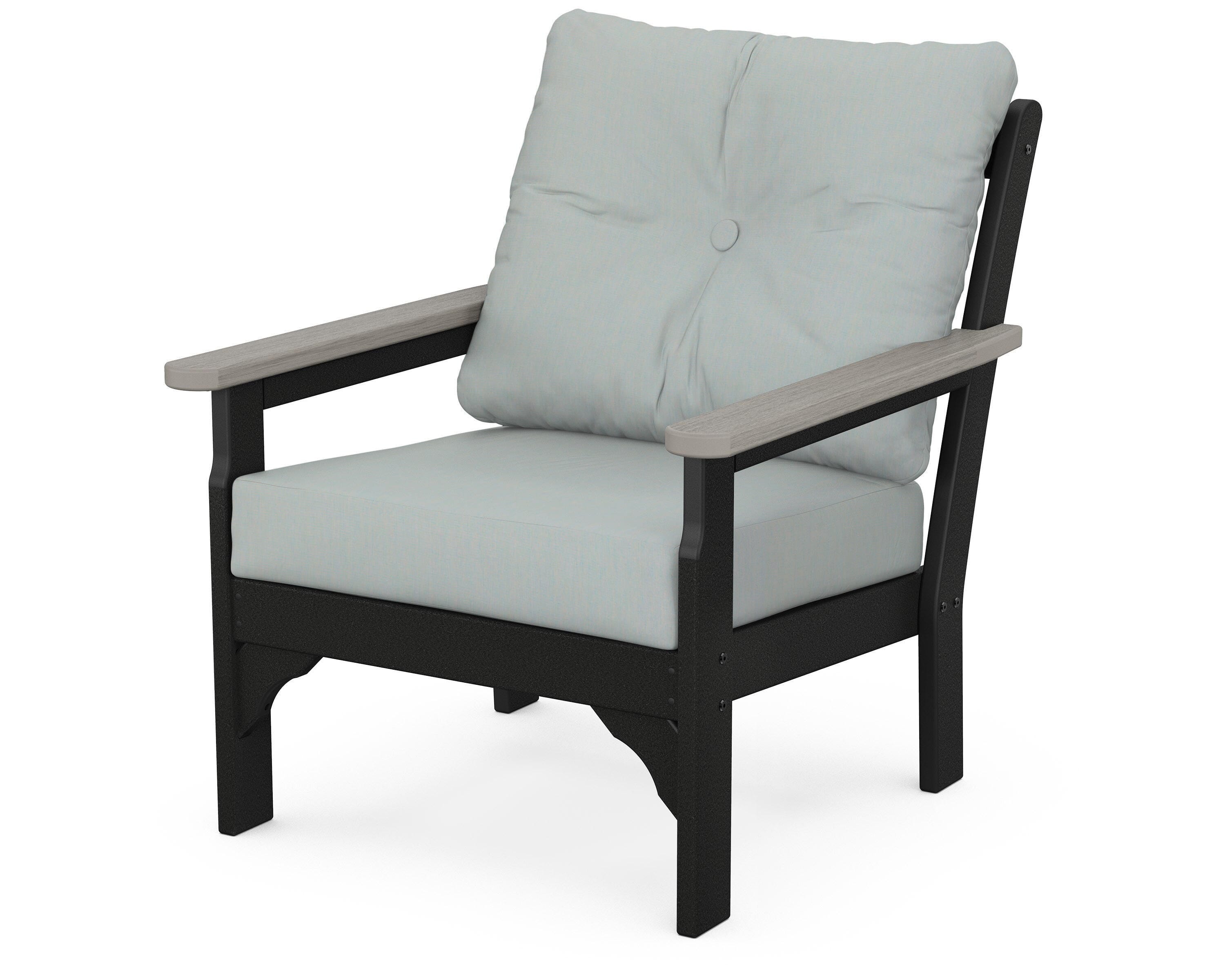 POLYWOOD® Vineyard Deep Seating Chair in Black / Driftwood / Spa