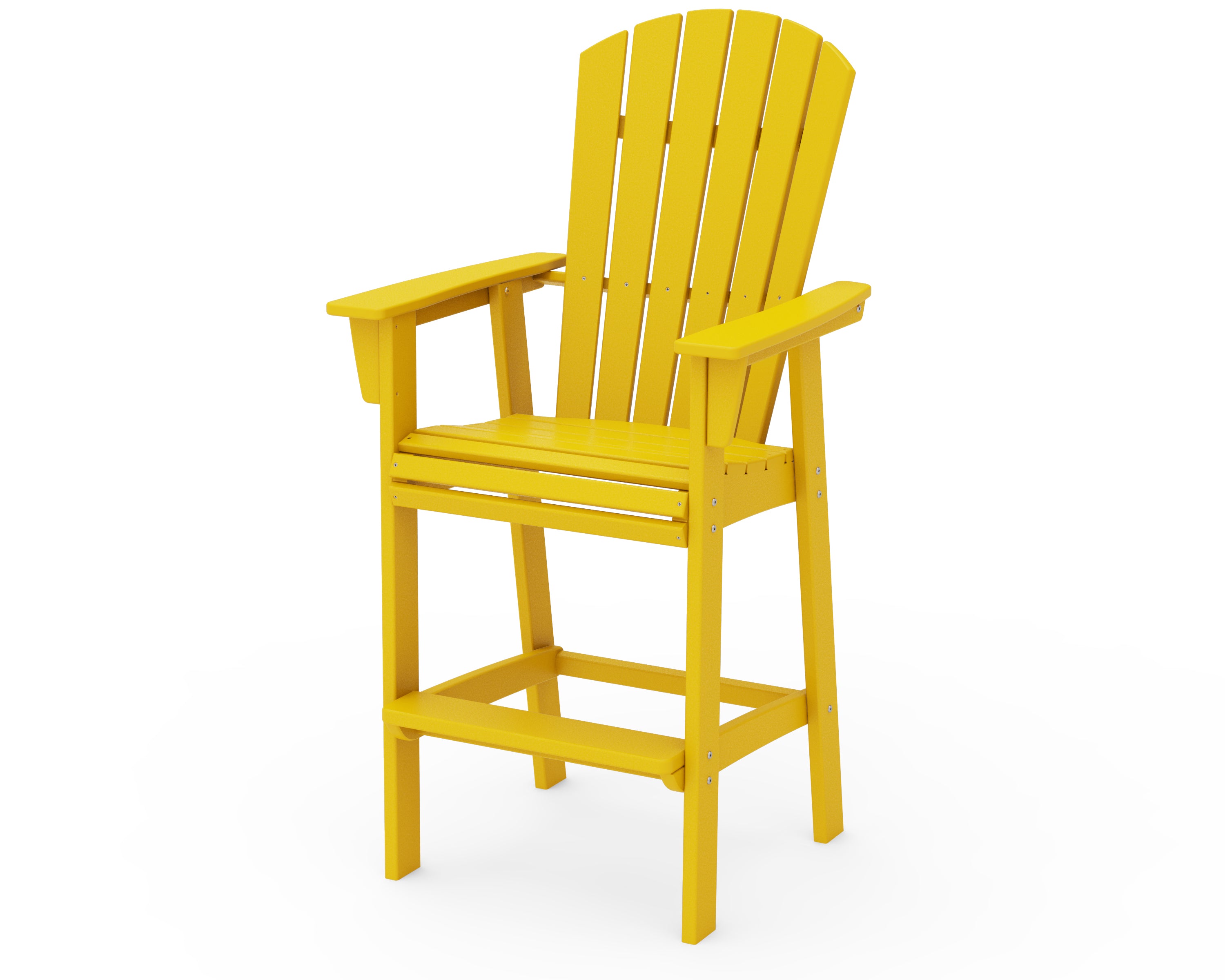 POLYWOOD® Nautical Curveback Adirondack Bar Chair in Lemon