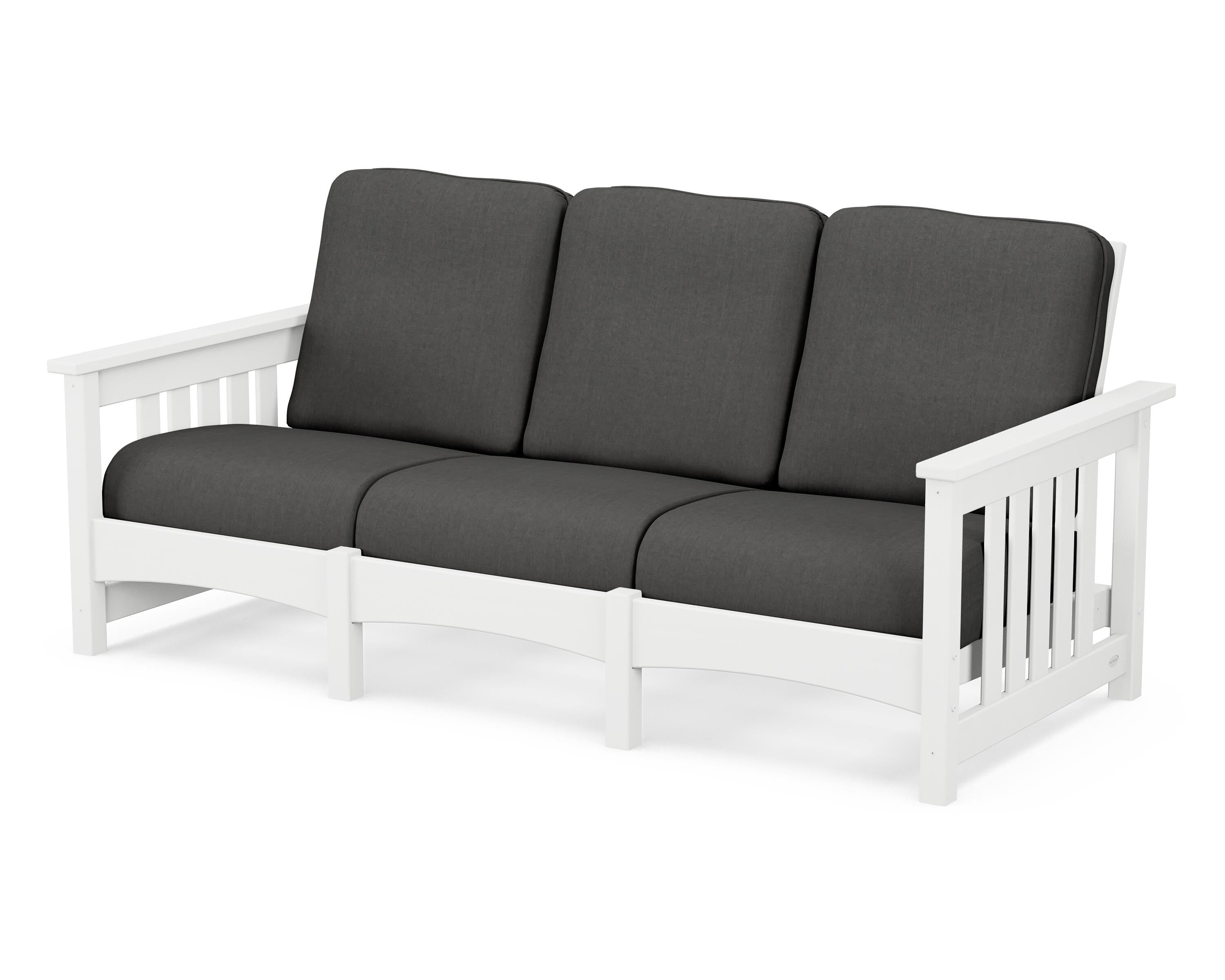 POLYWOOD® Club Mission Sofa in White / Spectrum Carbon
