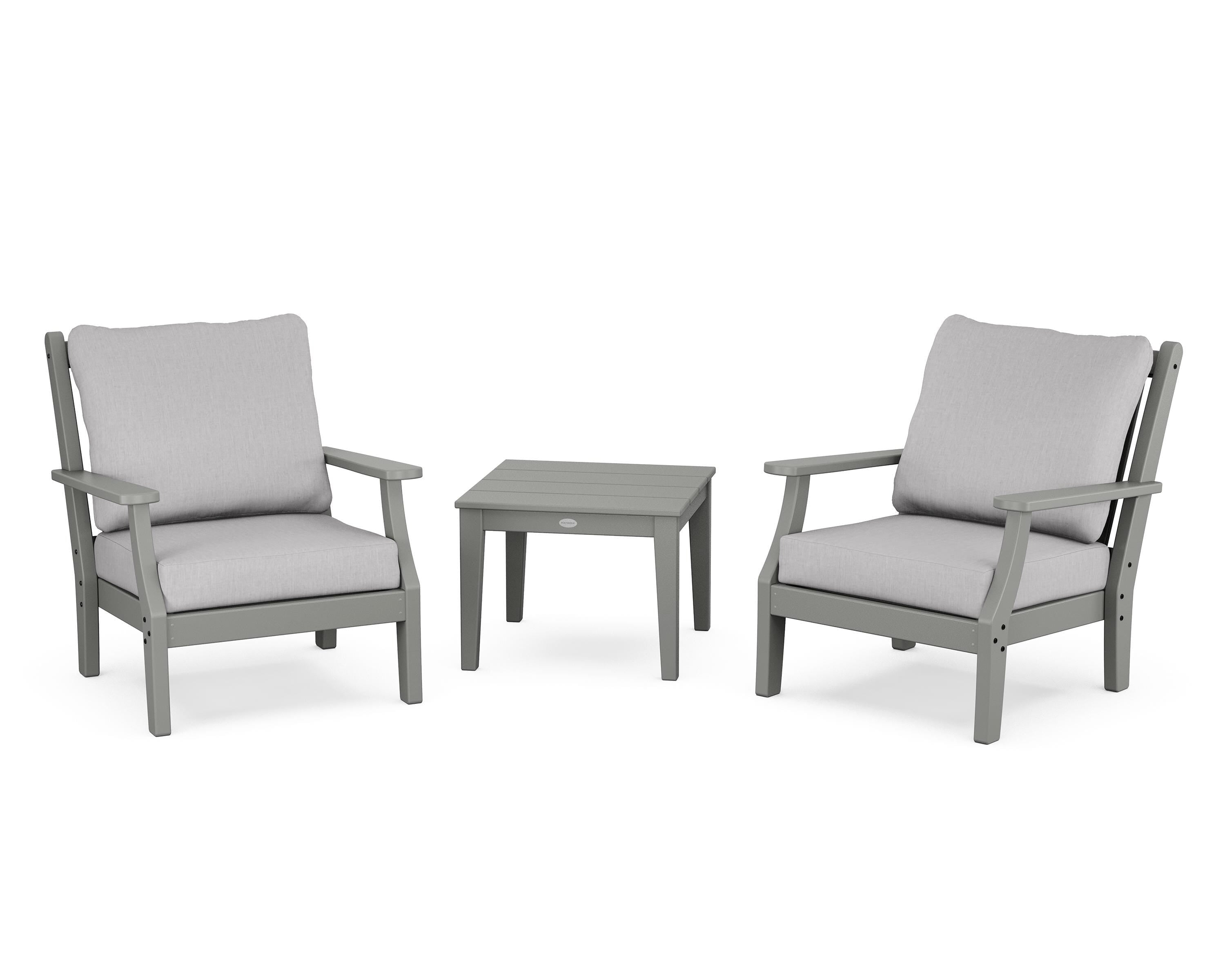 Country Living Wovendale 3-Piece Deep Seating Set in Slate Grey / Granite