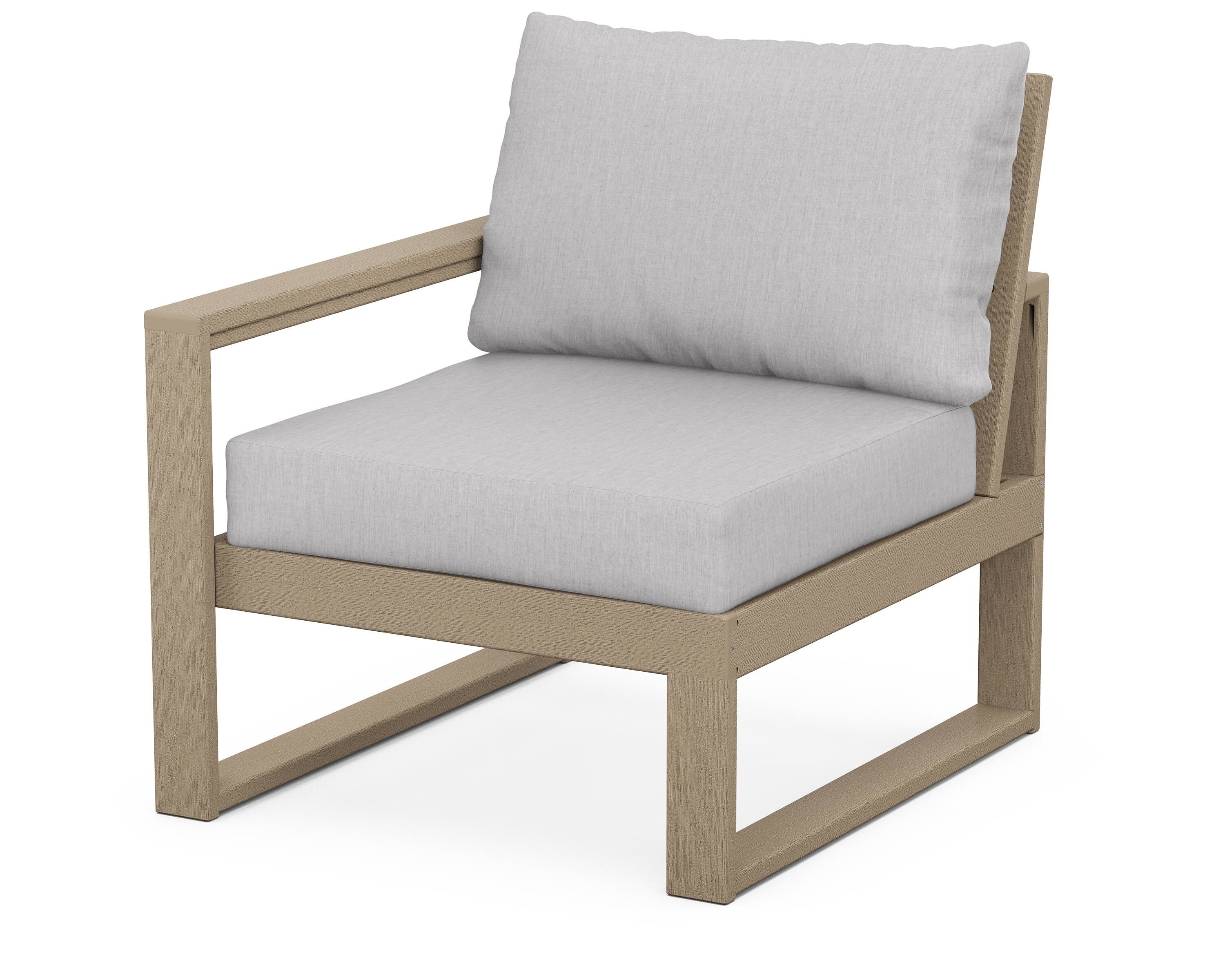 POLYWOOD® EDGE Modular Left Arm Chair in Vintage Sahara / Granite