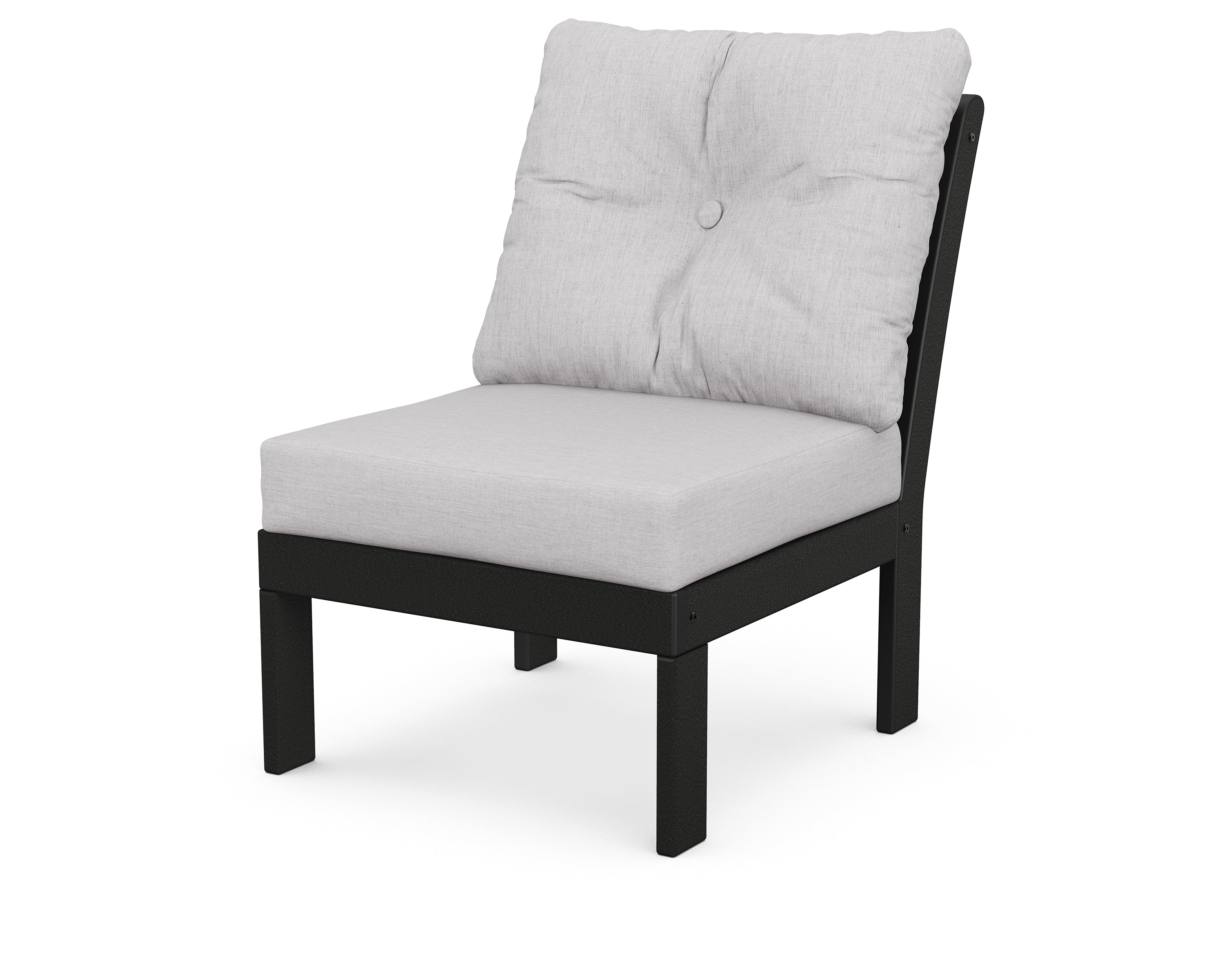 POLYWOOD® Vineyard Modular Armless Chair in Black / Granite