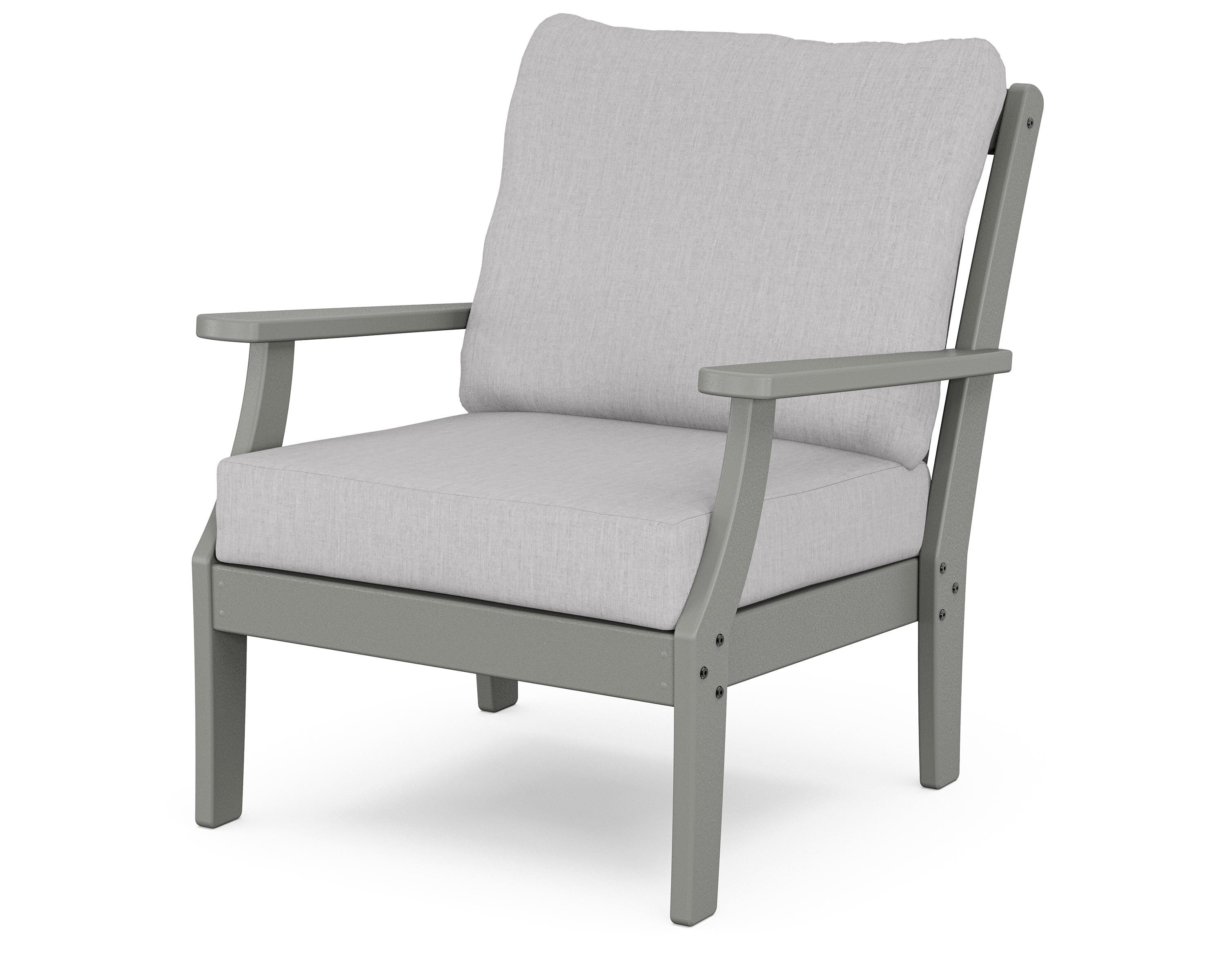 POLYWOOD® Braxton Deep Seating Chair in Slate Grey / Granite