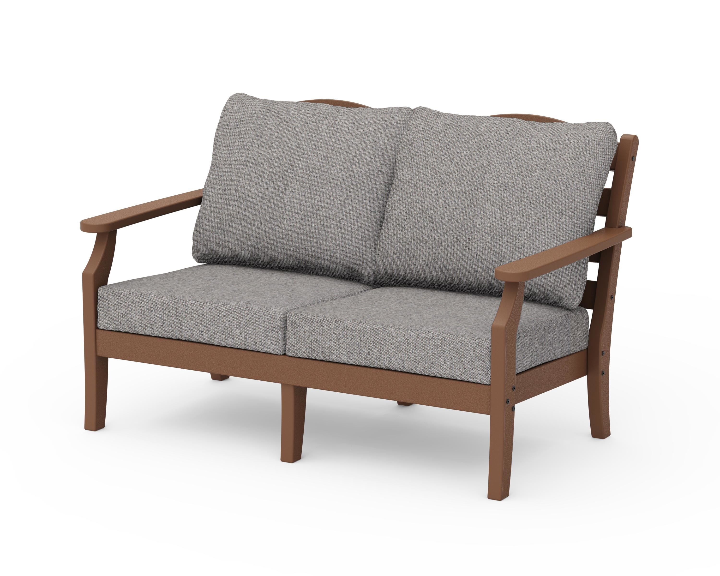 Draper James™ by POLYWOOD® Savannah Deep Seating Loveseat in Teak / Grey Mist