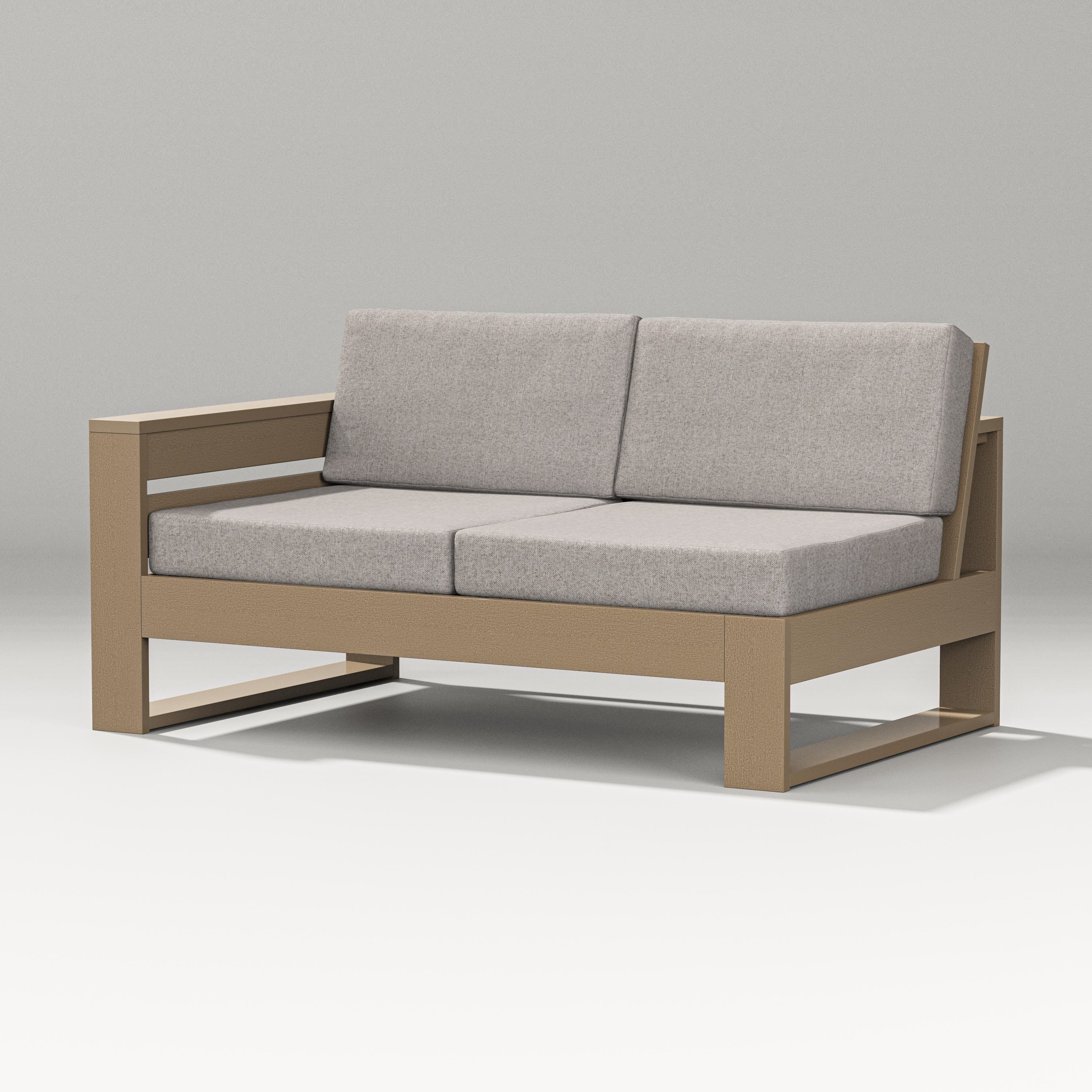 PW Designer Series Latitude Modular Left Arm Loveseat in Vintage Sahara / Weathered Tweed