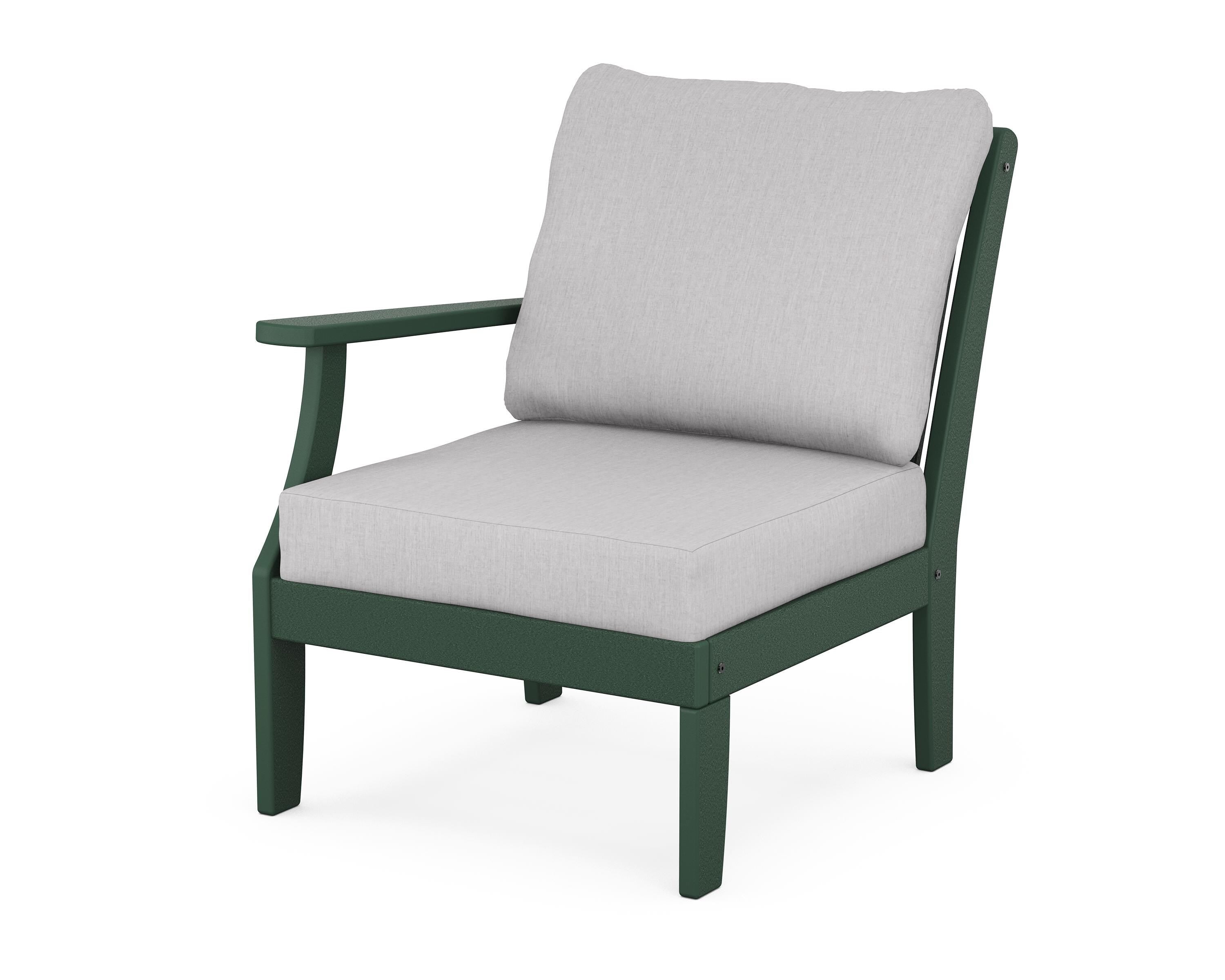 POLYWOOD® Braxton Modular Left Arm Chair in Green / Granite