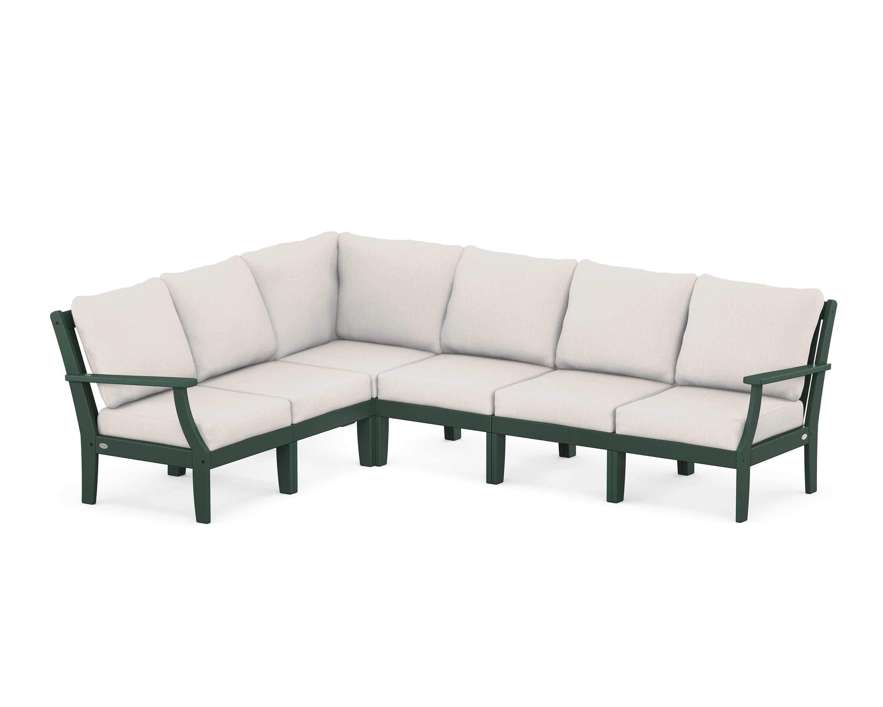 POLYWOOD® Braxton Modular 6-Piece Deep Seating Set in Green / Cast Ash