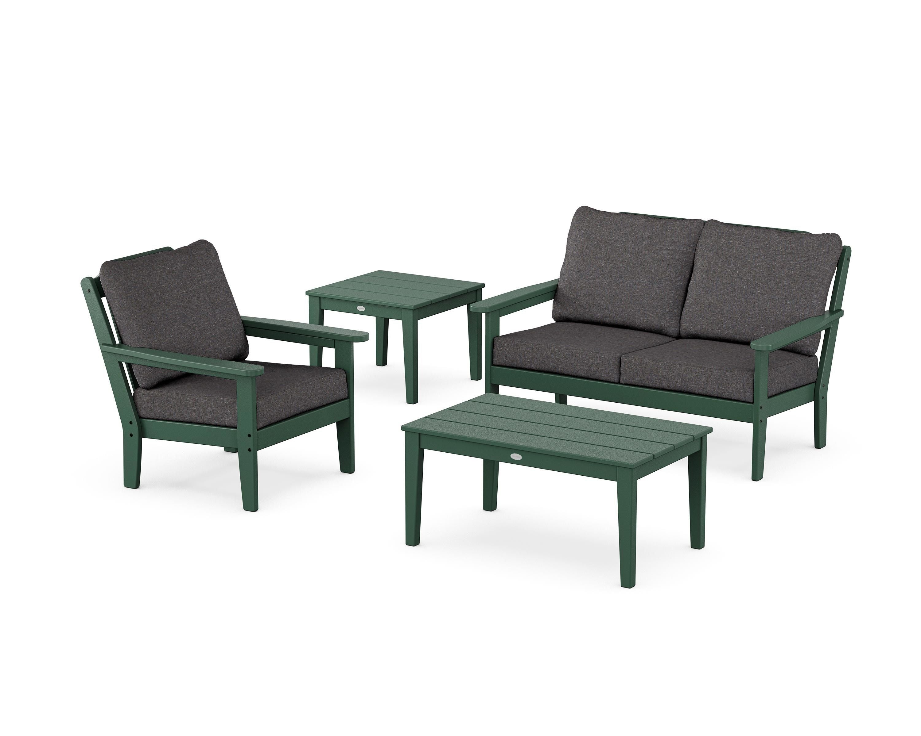 Country Living Wovendale 4-Piece Deep Seating Set in Green / Ash Charcoal