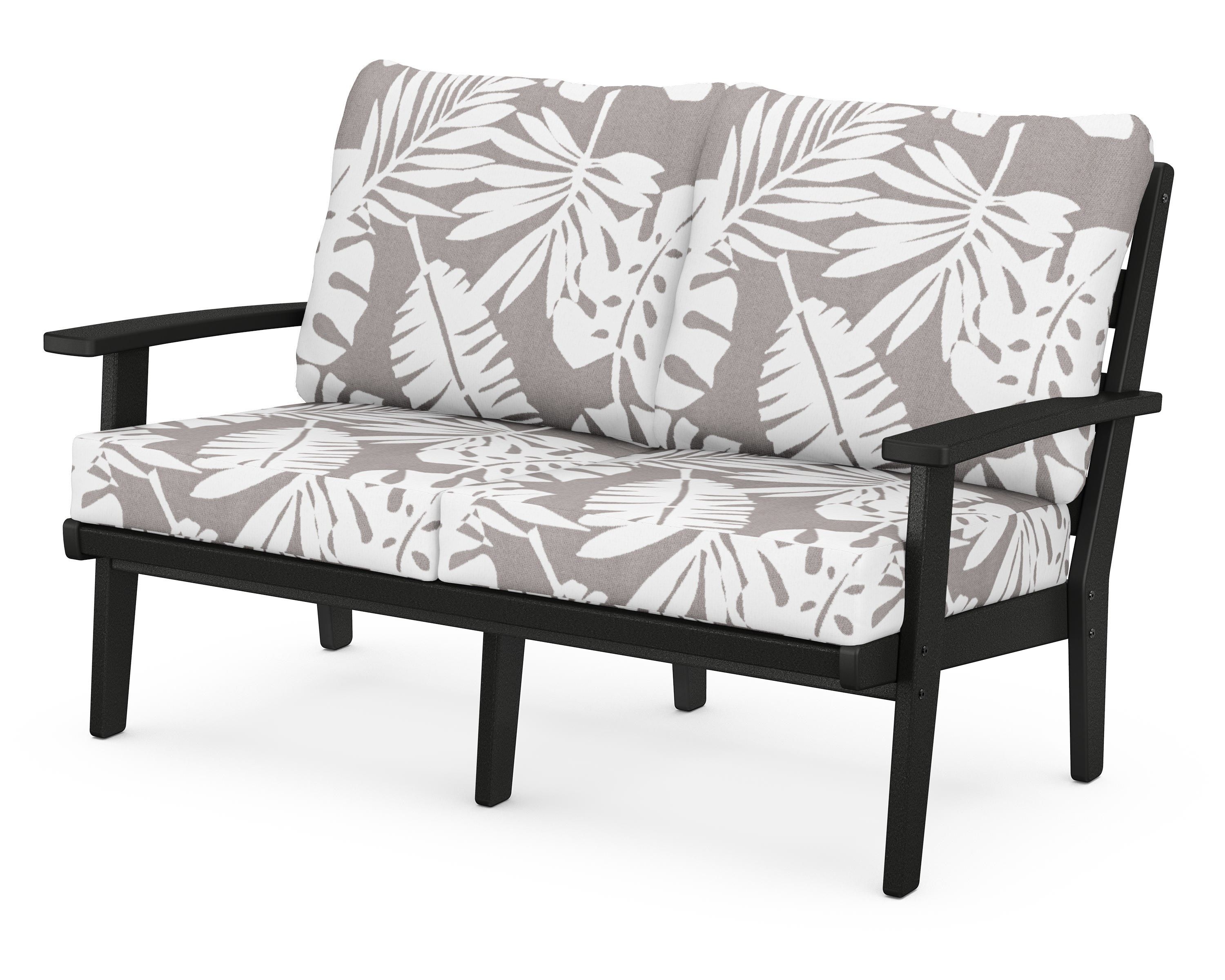 POLYWOOD® Grant Park Deep Seating Loveseat in Black / Leaf Grey Mist