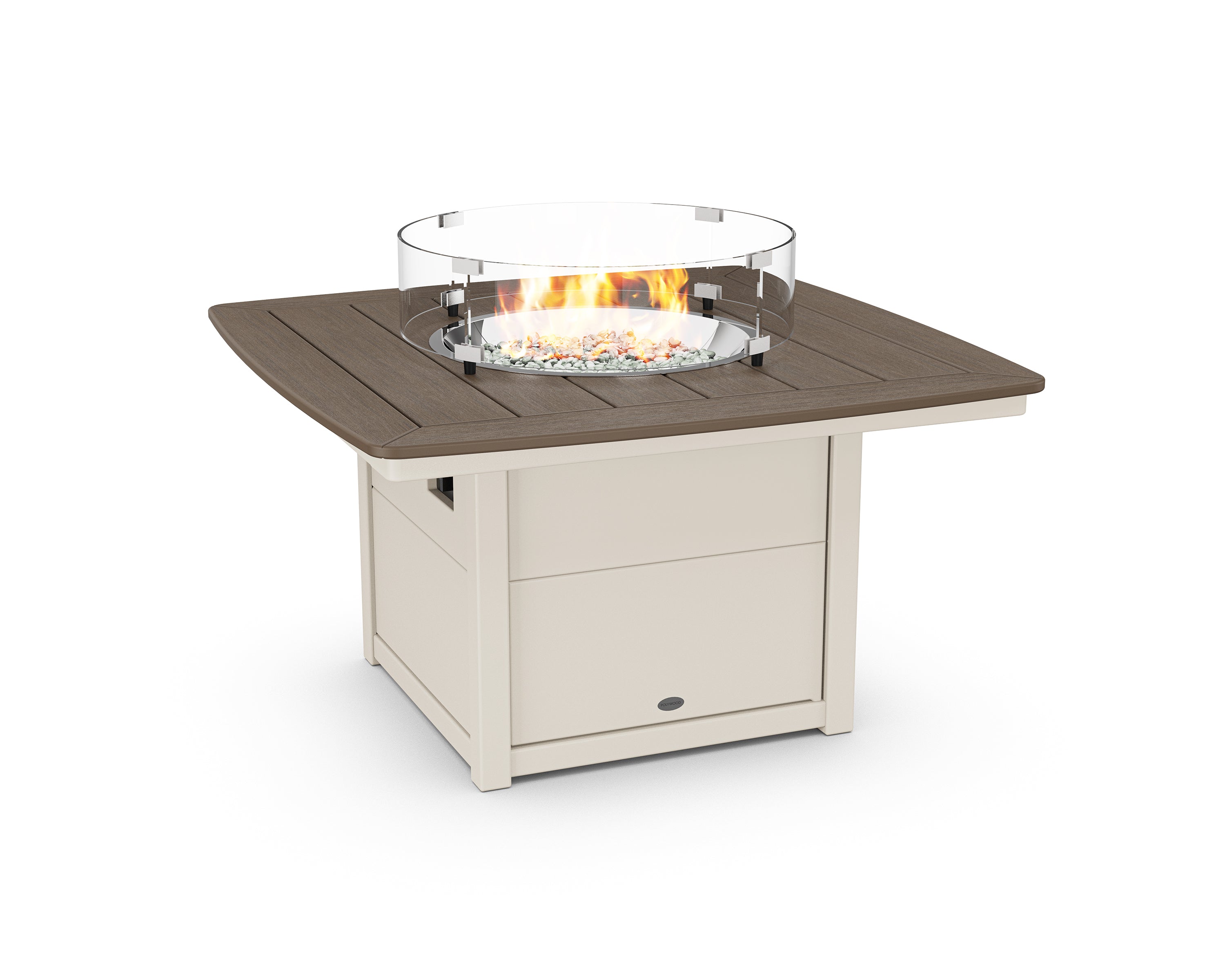 POLYWOOD® Nautical 42" Fire Pit Table in Sand / Kona