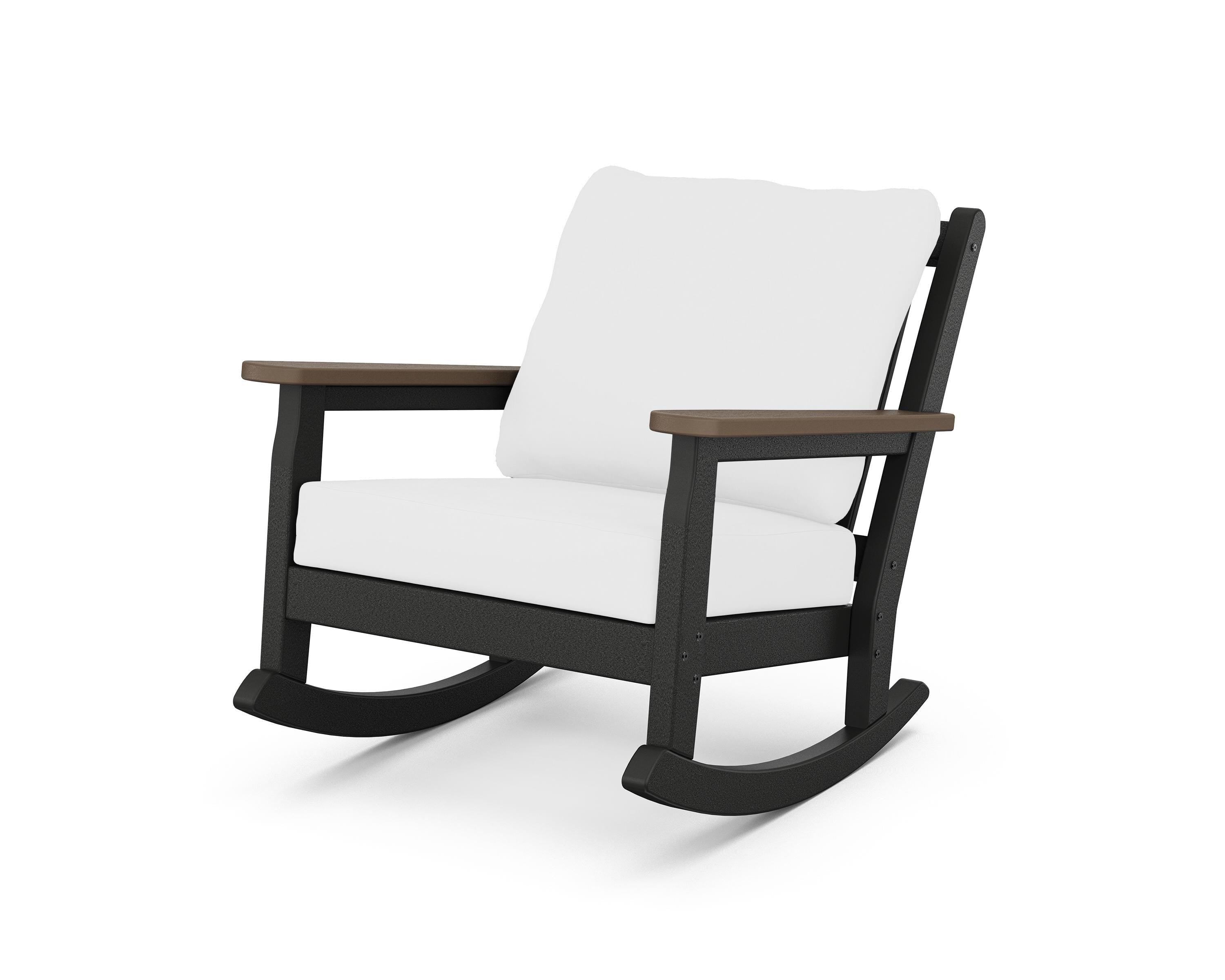 POLYWOOD® Chippendale Deep Seating Rocking Chair in Black / Kona / Natural