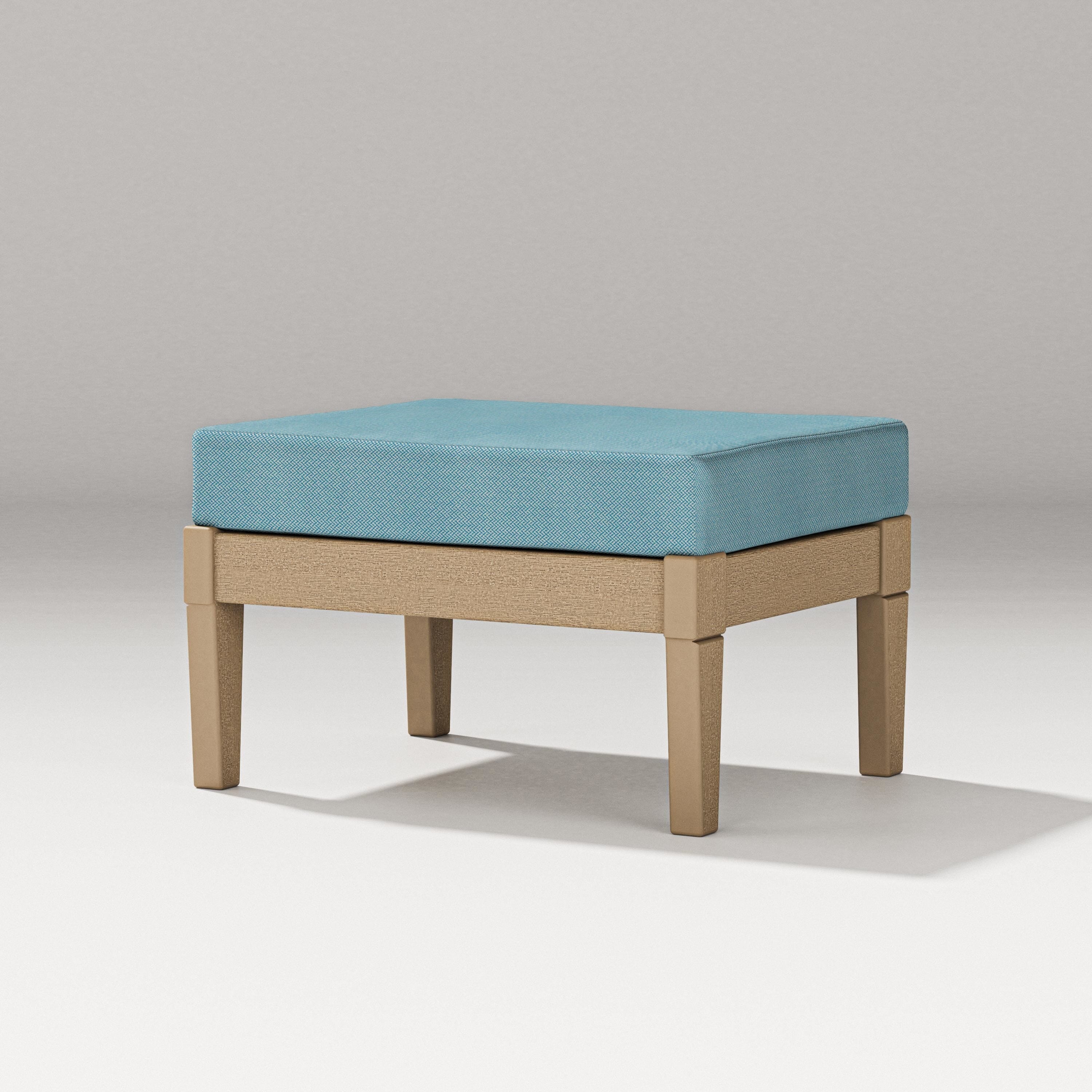 PW Designer Series Estate Lounge Ottoman in Vintage Sahara / Lattice Sky Blue