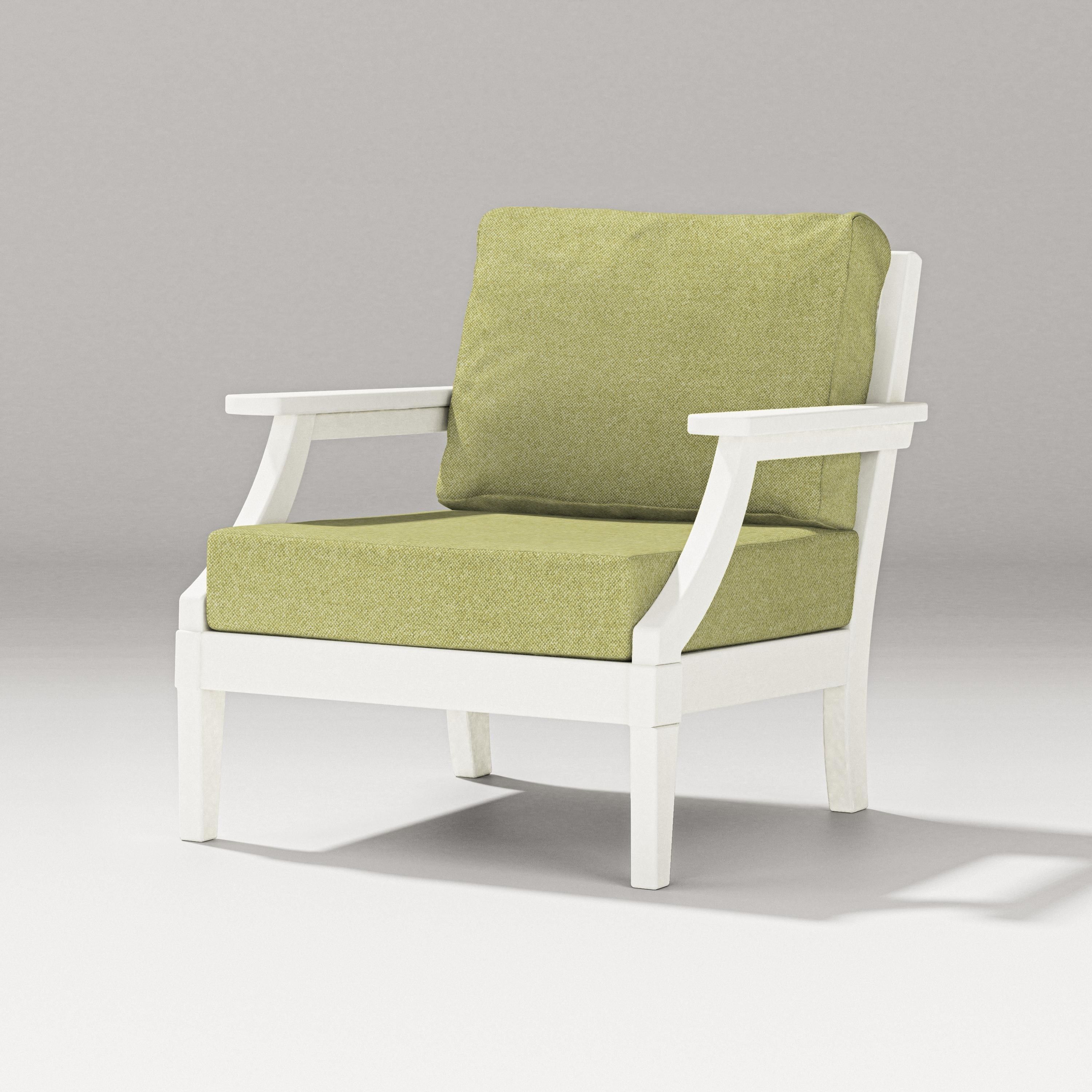 PW Designer Series Estate Lounge Chair in Vintage White / Chartreuse Boucle