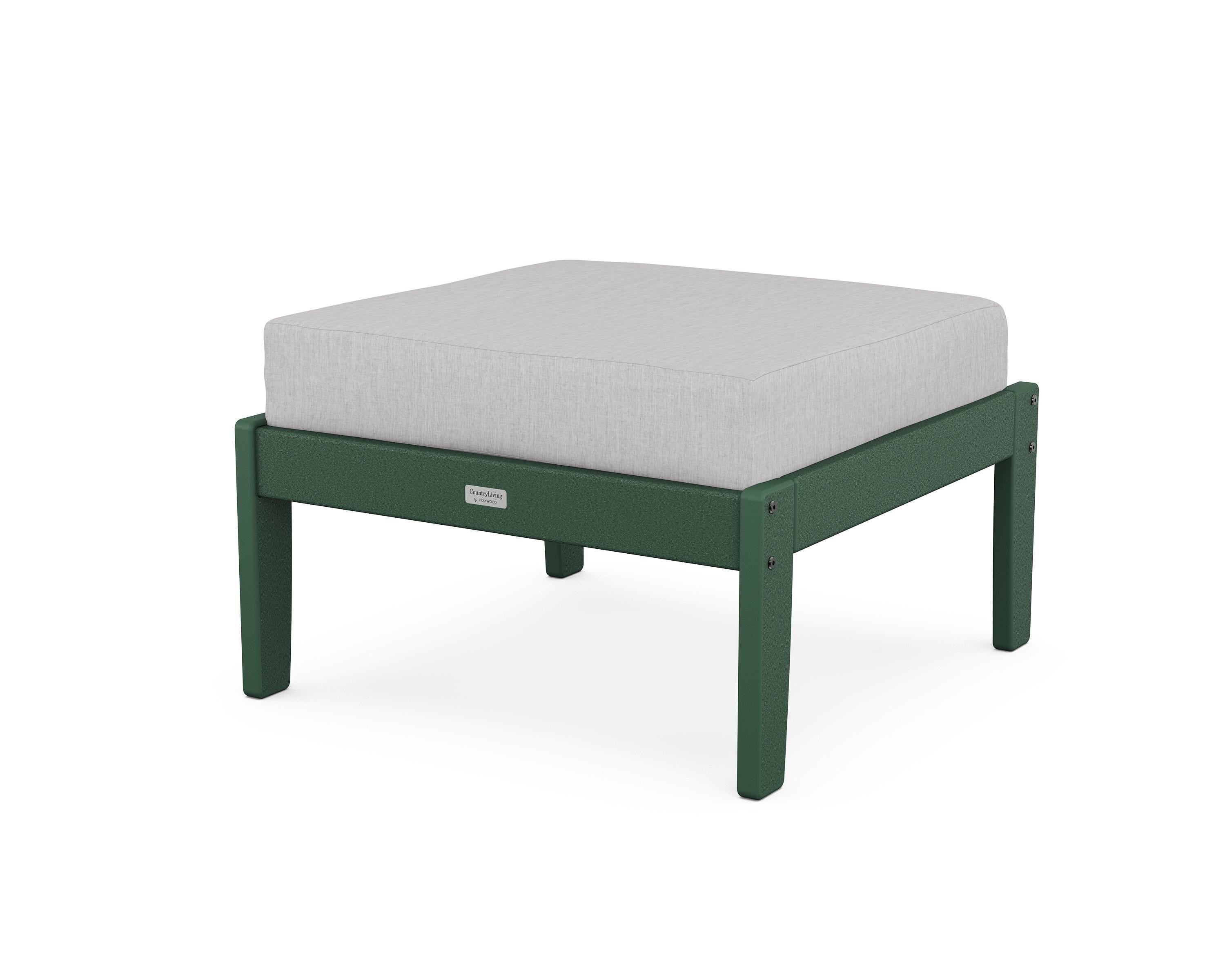 Country Living Cottage Deep Seating Ottoman in Green / Granite