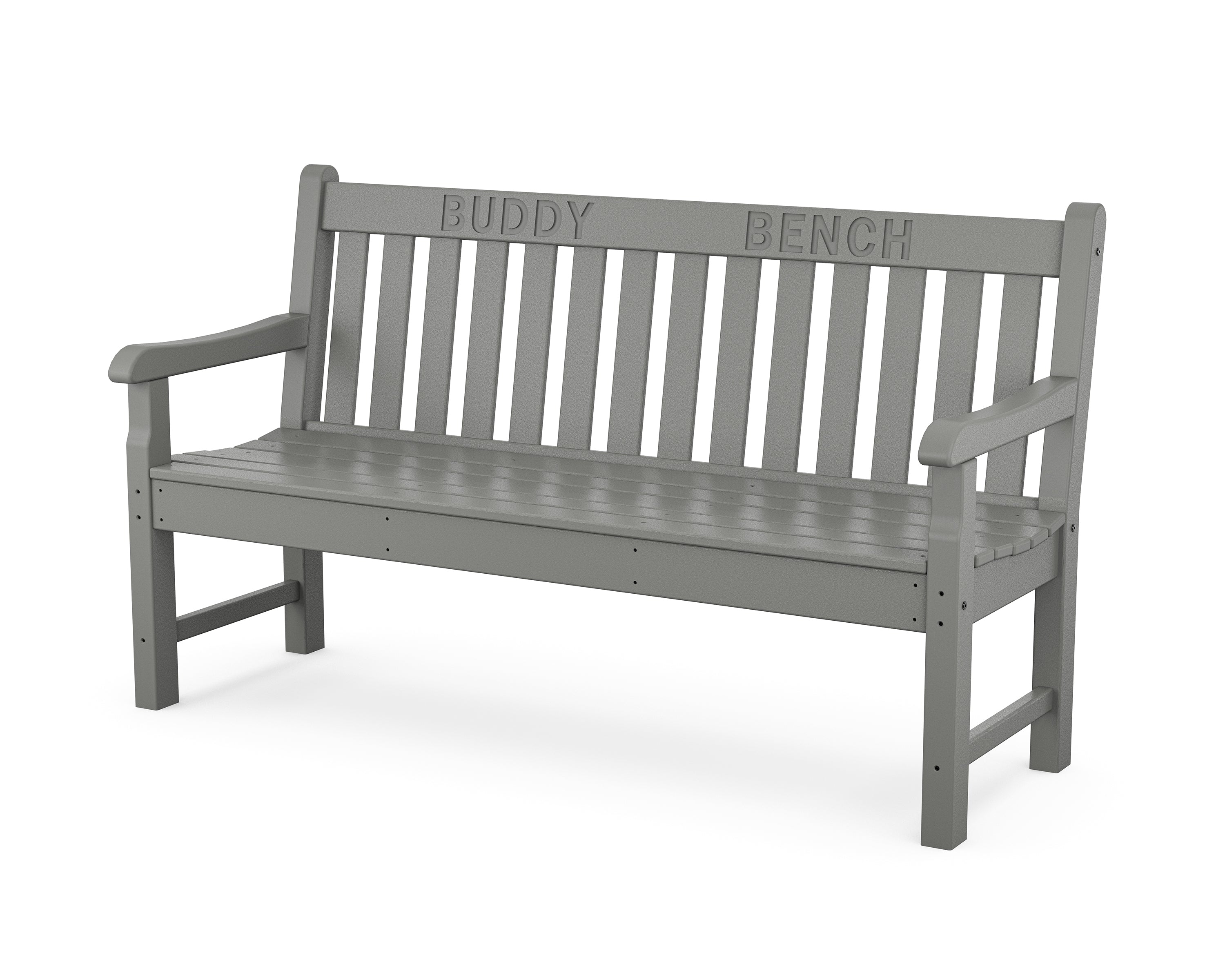POLYWOOD® 60" Buddy Bench in Slate Grey