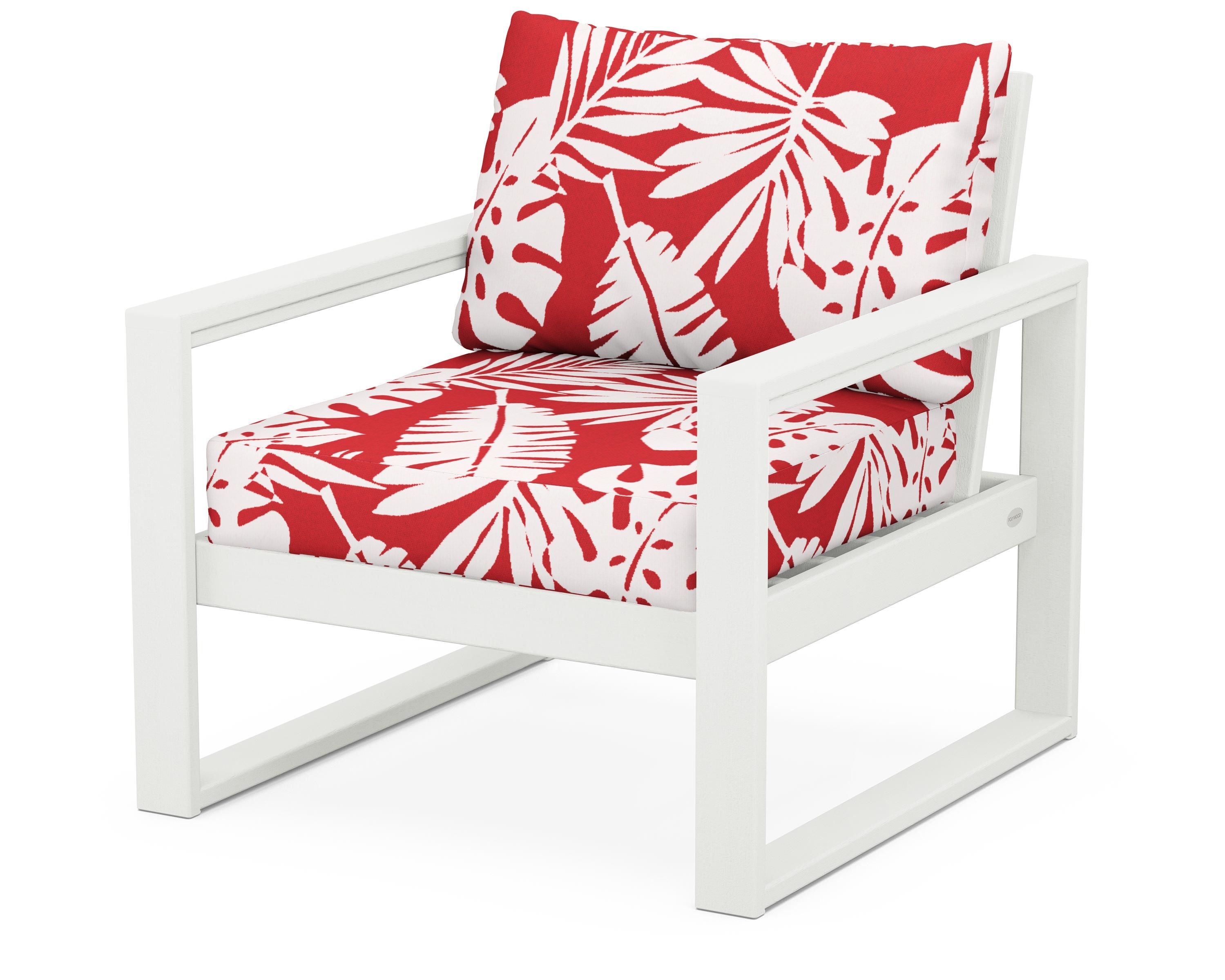 POLYWOOD® EDGE Club Chair in Vintage White / Leaf Crimson