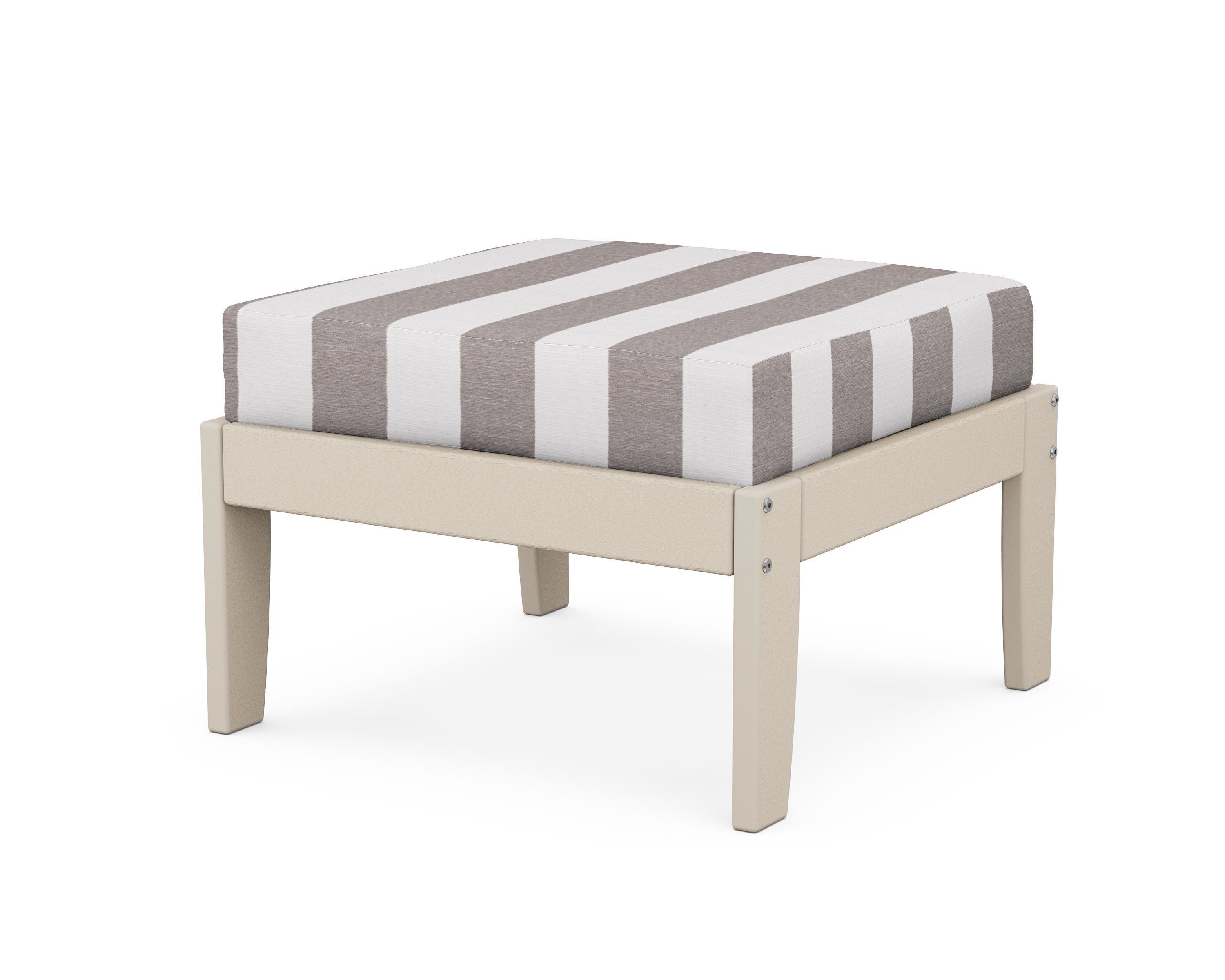 Unbranded Modular Ottoman - Classic in Sand / Cabana Stripe Grey Mist