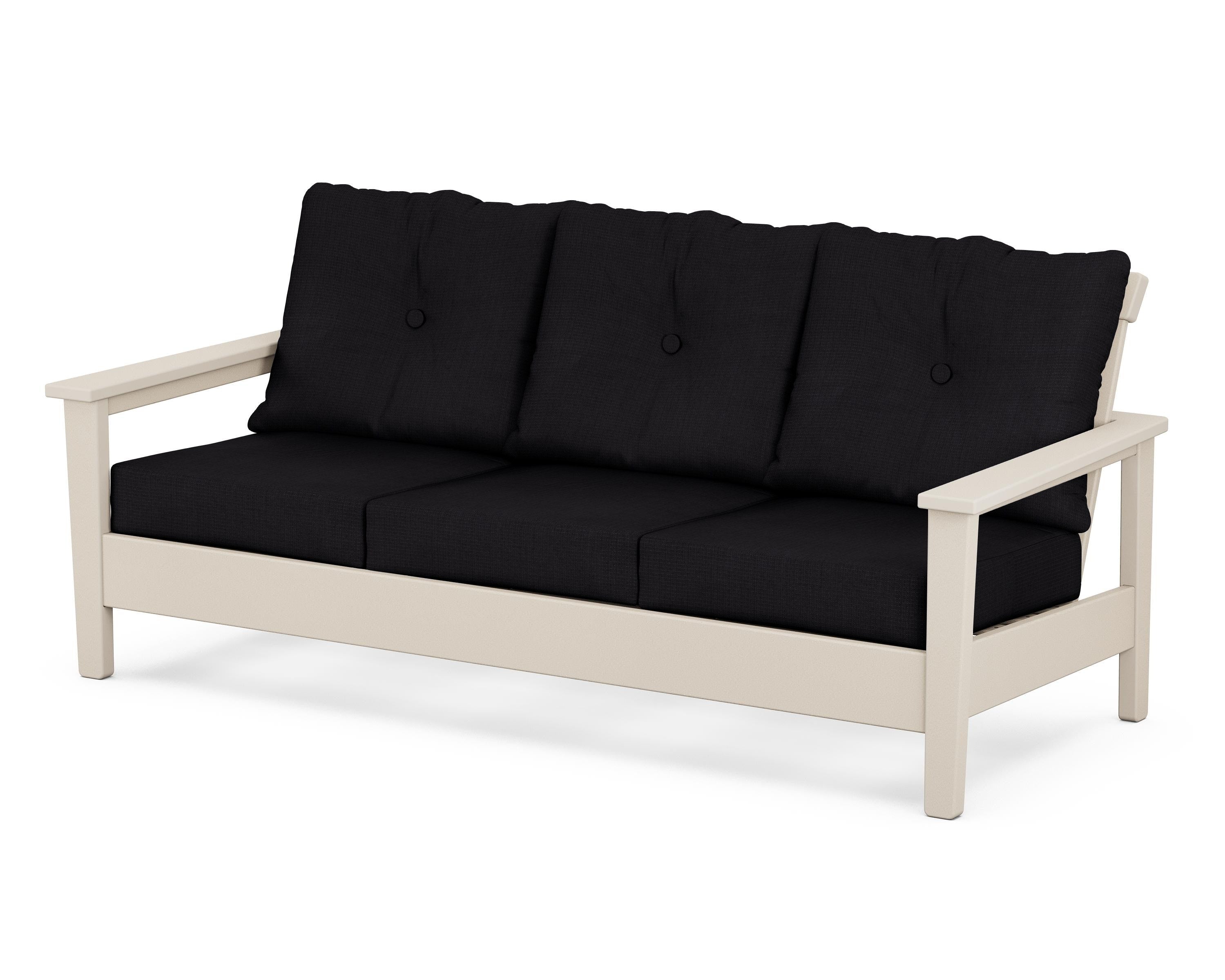 POLYWOOD® Prescott Deep Seating Sofa in Sand / Midnight Linen