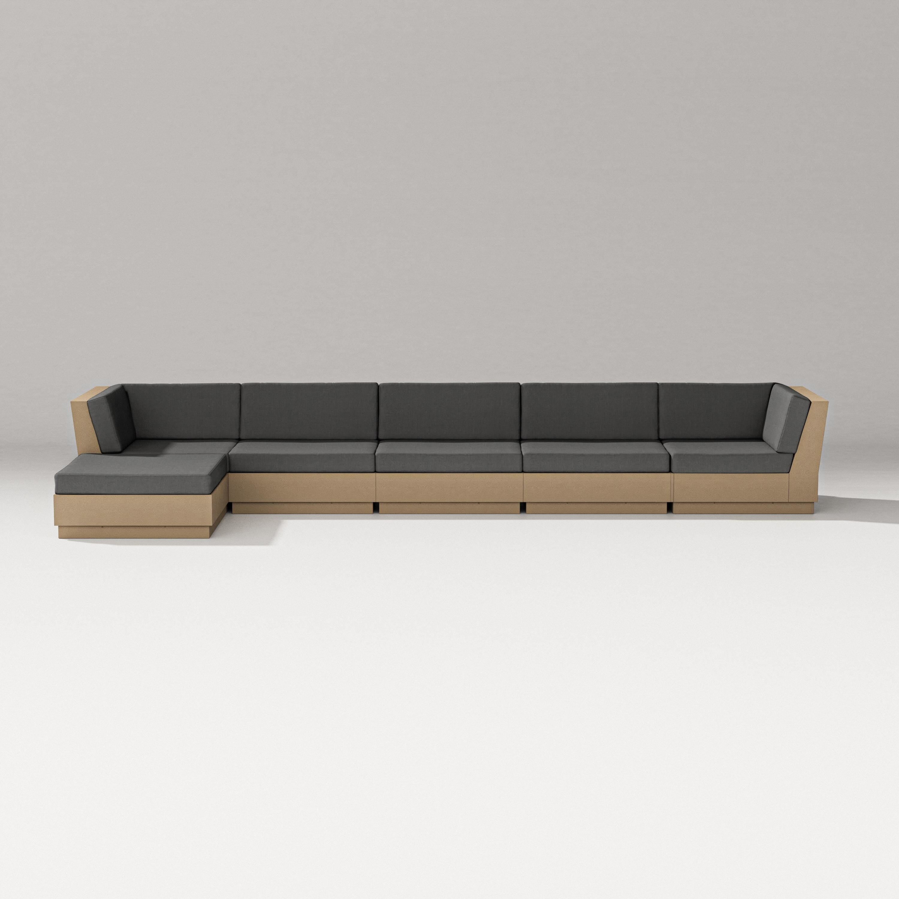 PW Designer Series Elevate 6-Piece Chaise Sectional in Vintage Sahara / Spectrum Carbon