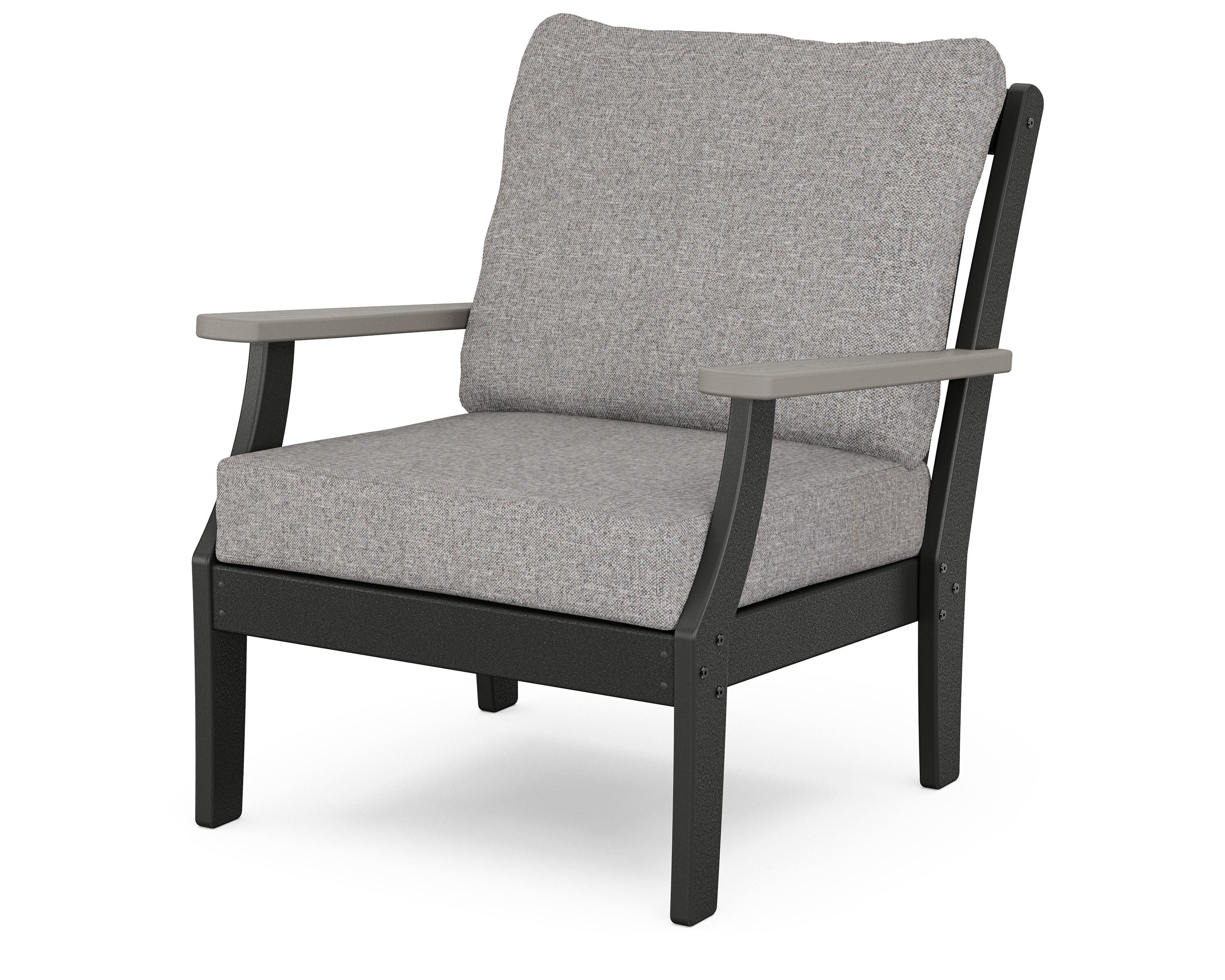 POLYWOOD® Braxton Deep Seating Chair in Black / Driftwood / Grey Mist