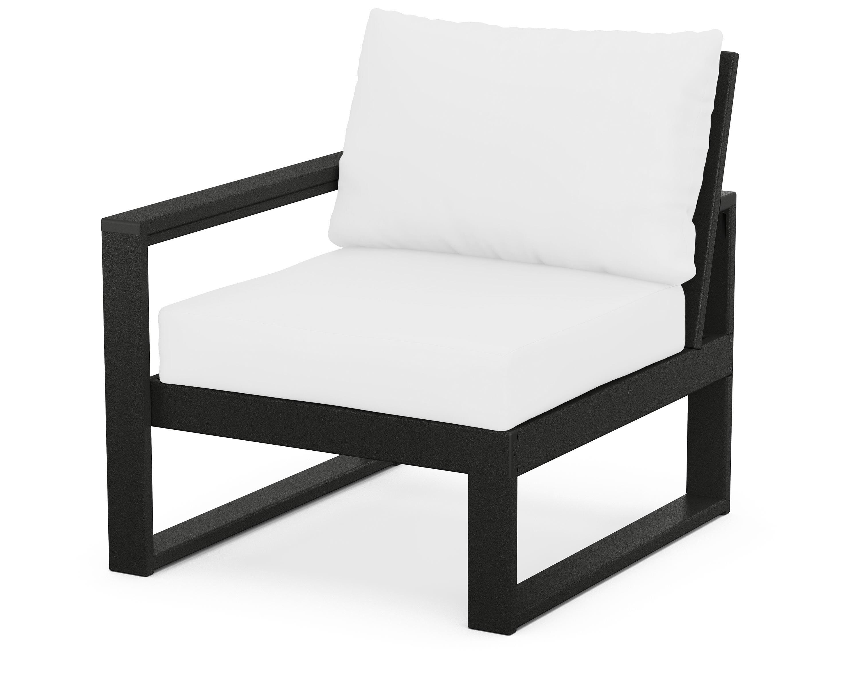 POLYWOOD® EDGE Modular Left Arm Chair in Black / Natural